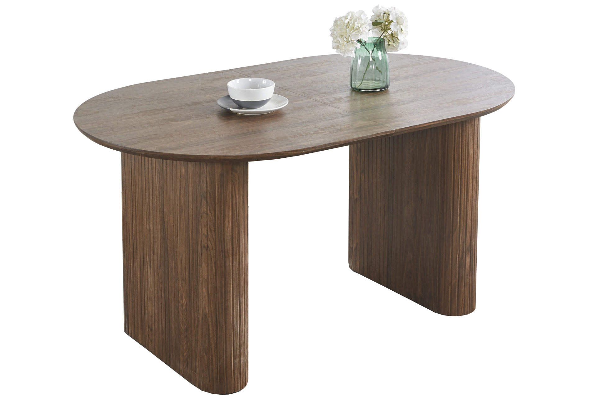 MESA COMEDOR OVAL EXTENSIBLE 150 - 190 - 230 CM PIETRA NOGAL - Imagen 2