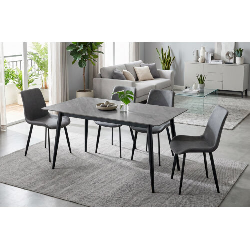 MESA COMEDOR FIJA BERNA 140 x 80 CM CERAMIC GREES GRIS