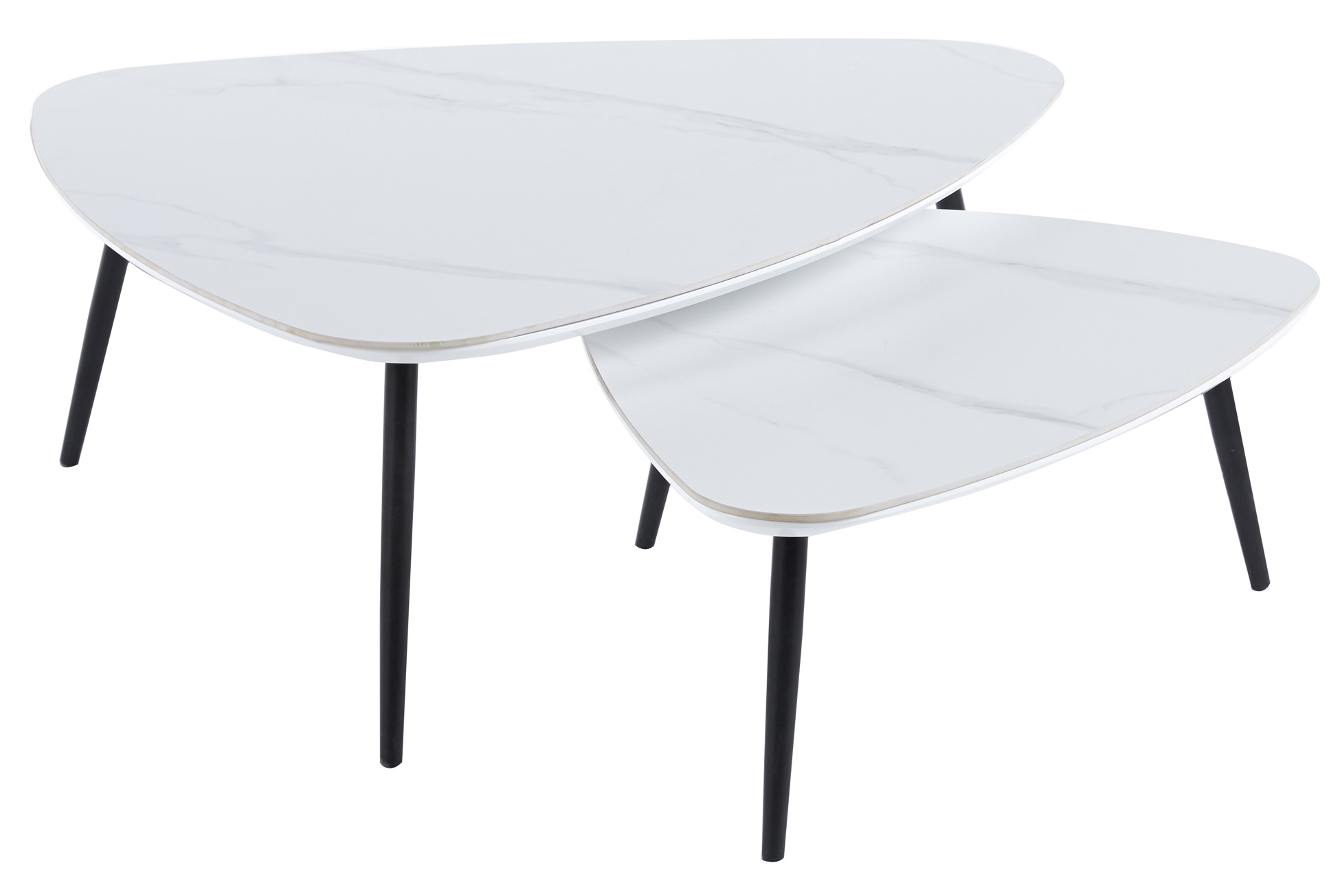 MESA CENTRO NIDO IBIZA CERAMIC BLANCO / NEGRO. - Imagen 2