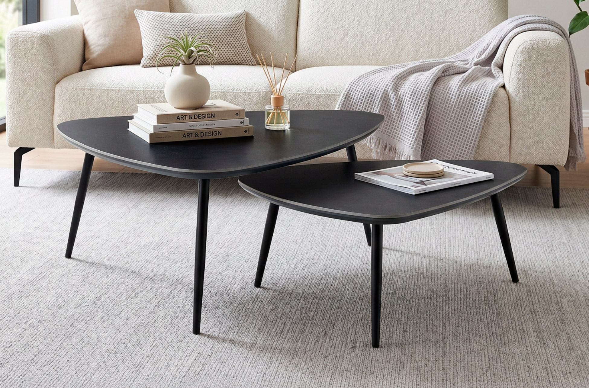 MESA CENTRO NIDO VULCANO CERAMIC NEGRO / NEGRO.
