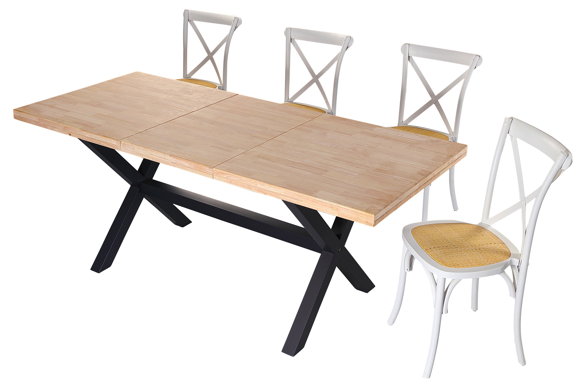 MESA COMEDOR EXTENSIBLE X-LOFT 140 - 180 - 220 x 90 CM ROBLE NORDISH / NEGRO. - Imagen 6