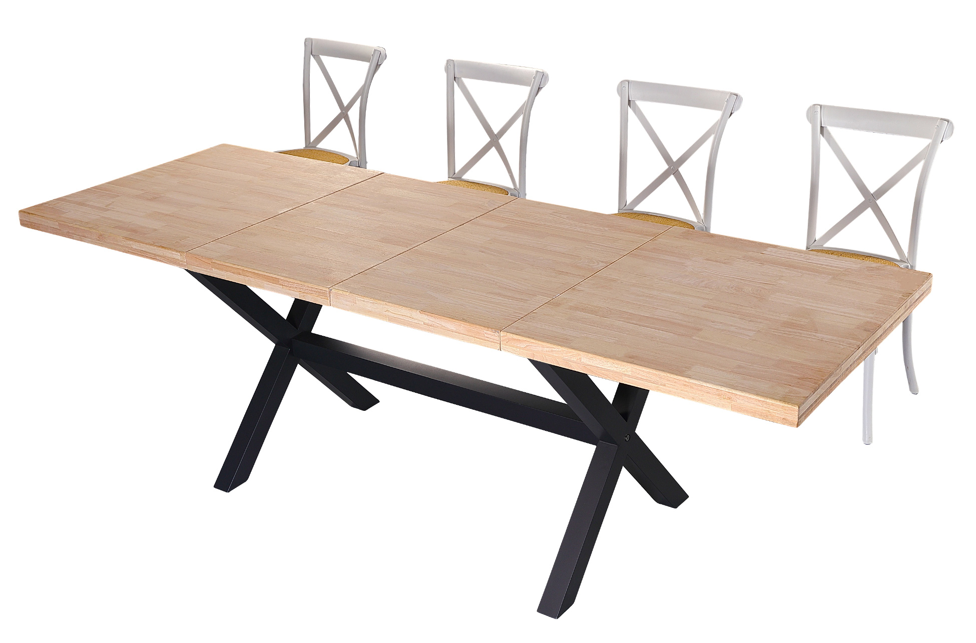 MESA COMEDOR EXTENSIBLE X-LOFT 140 - 180 - 220 x 90 CM ROBLE NORDISH / NEGRO. - Imagen 7
