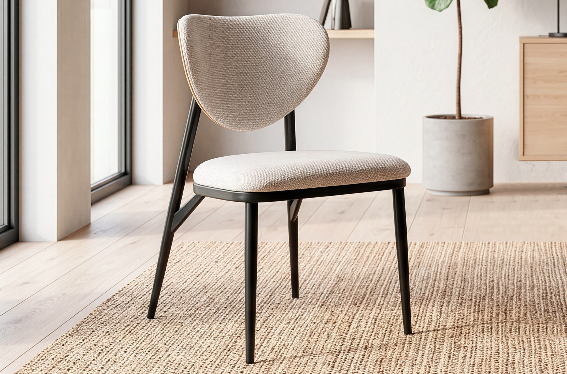 SILLA COMEDOR MOON TEJIDO BEIGE