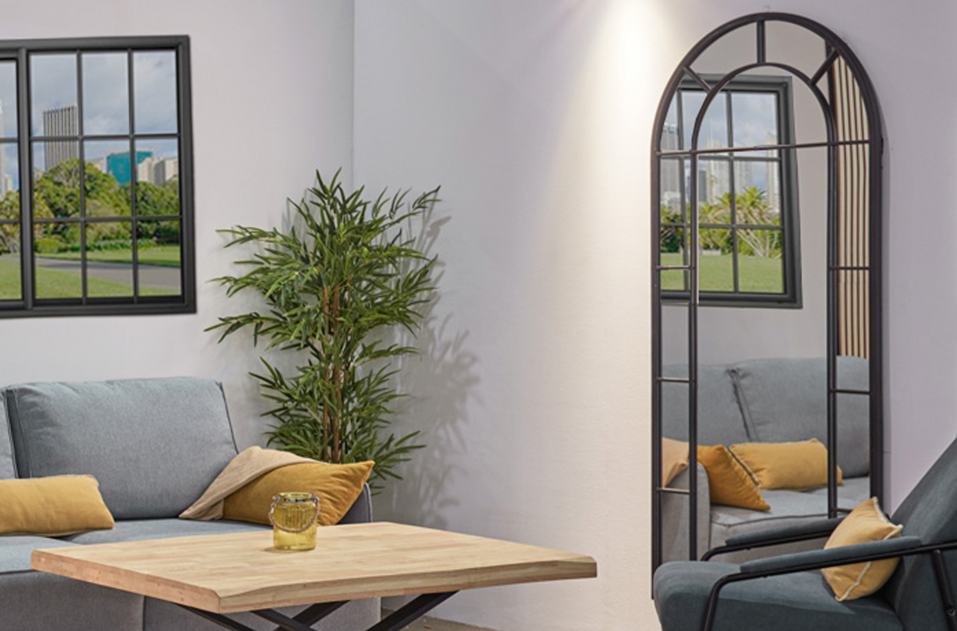 ESPEJO TIPO VENTANA CON ARCO SUPERIOR DUBLIN 80 x 180 CM. - Imagen 4