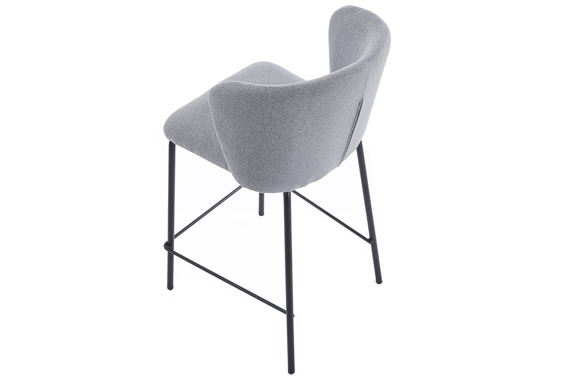 TABURETE TAPIZADO MARGOT ALTO ASIENTO 65 CM TEJIDO GRIS. - Imagen 4