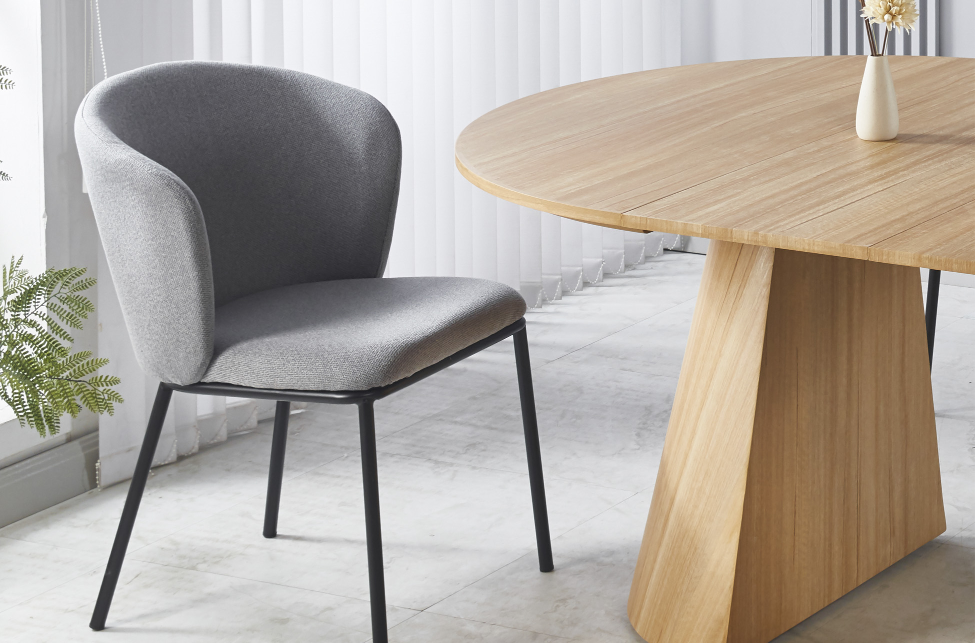 SILLA COMEDOR MARGOT TEJIDO GRIS / NEGRO