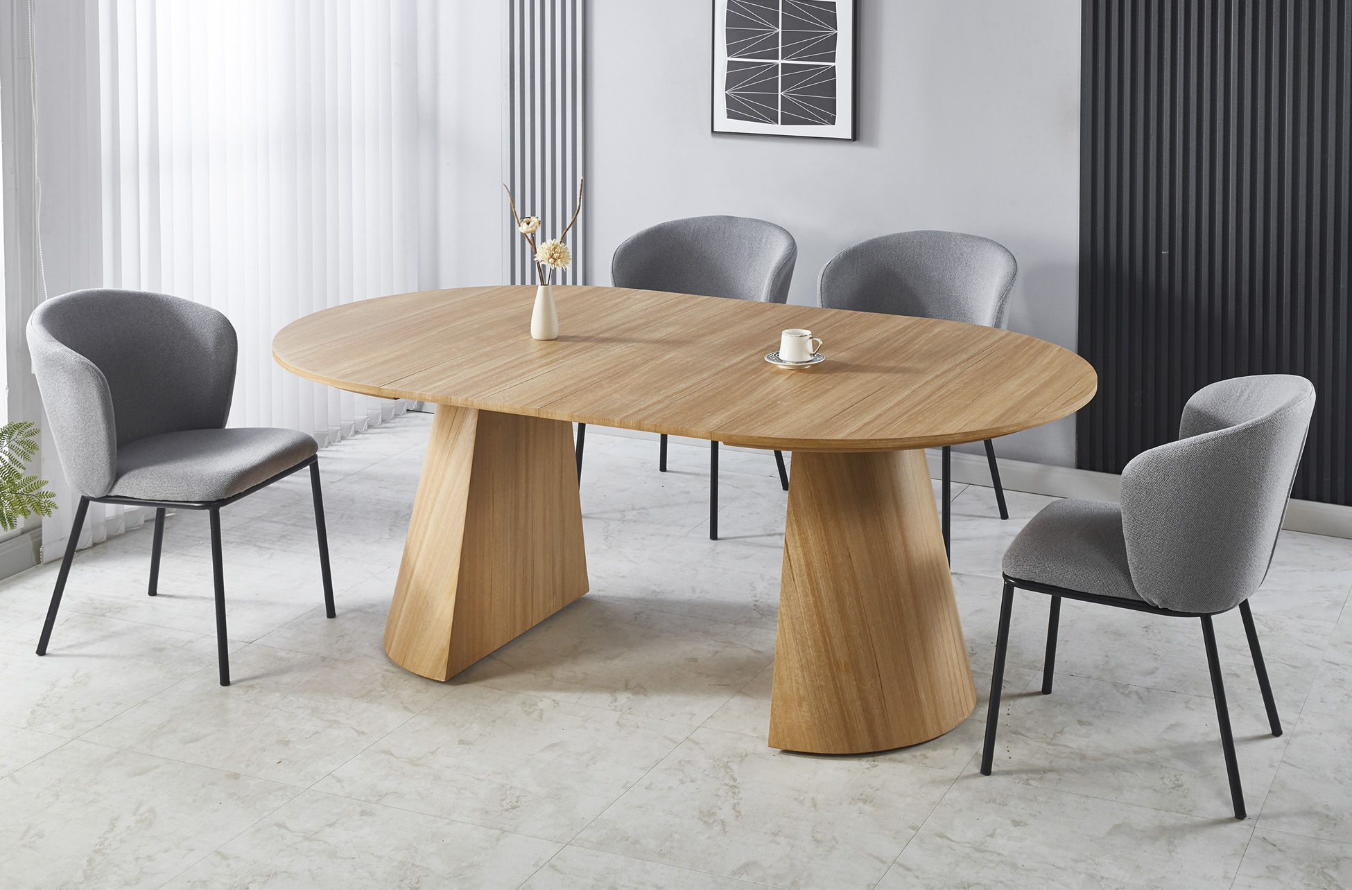 SILLA COMEDOR MARGOT TEJIDO GRIS / NEGRO - Imagen 5