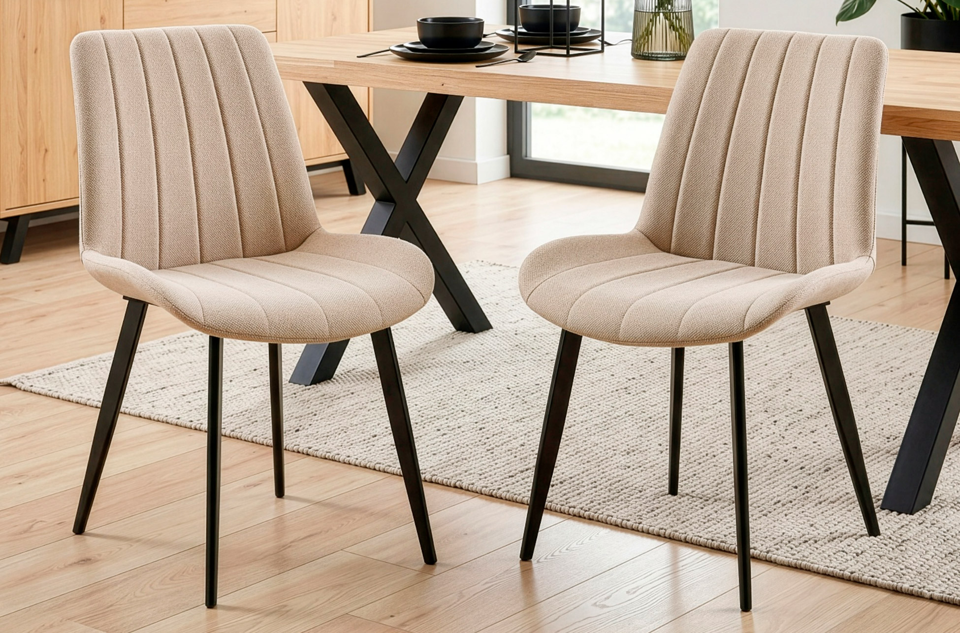 SILLA COMEDOR SOPHIE TEJIDO BEIGE