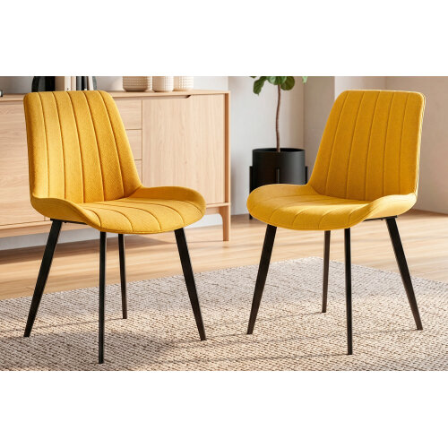 SILLA COMEDOR SOPHIE TEJIDO MOSTAZA