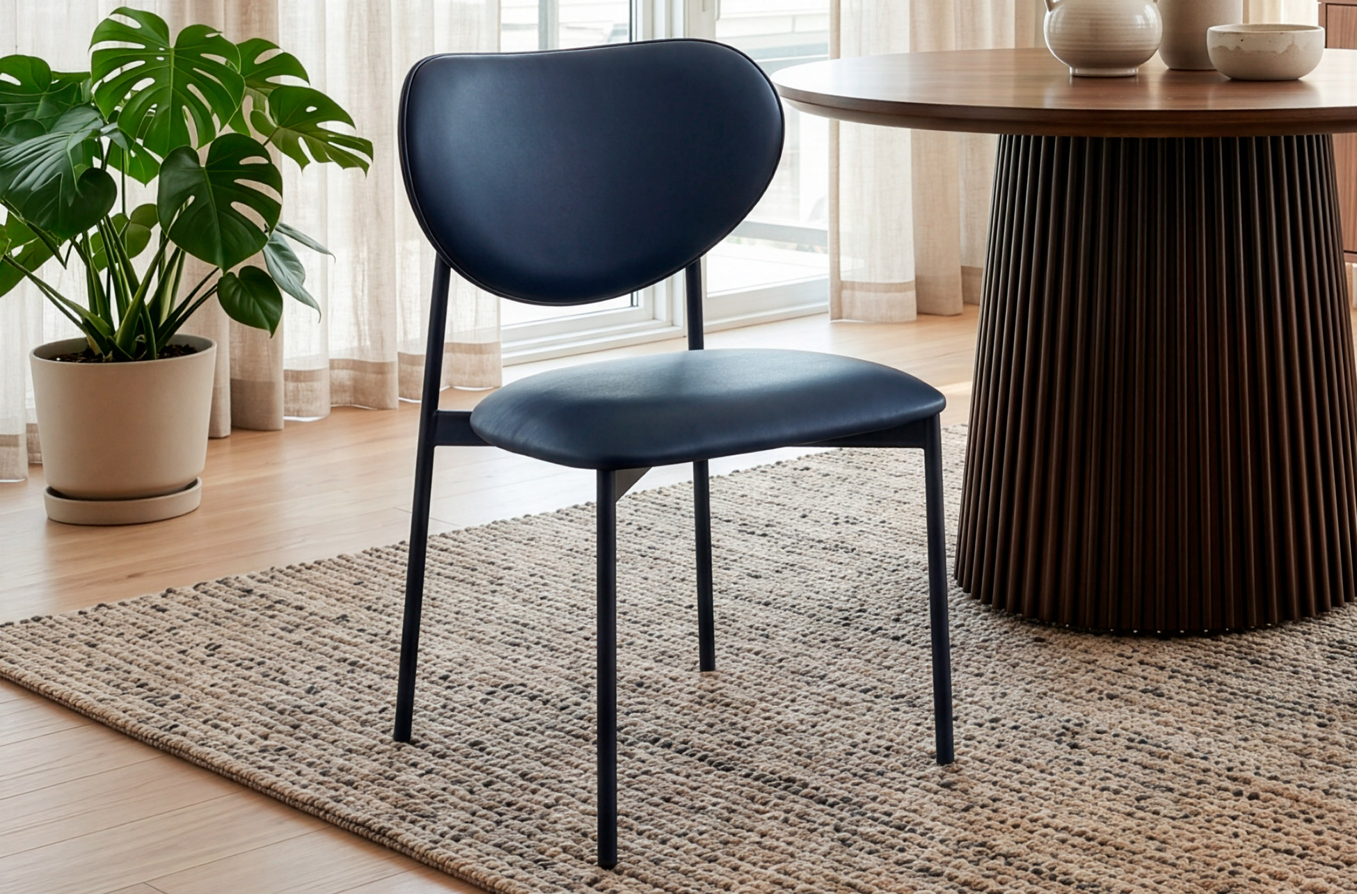SILLA COMEDOR EVA SIMIL PIEL NEGRO