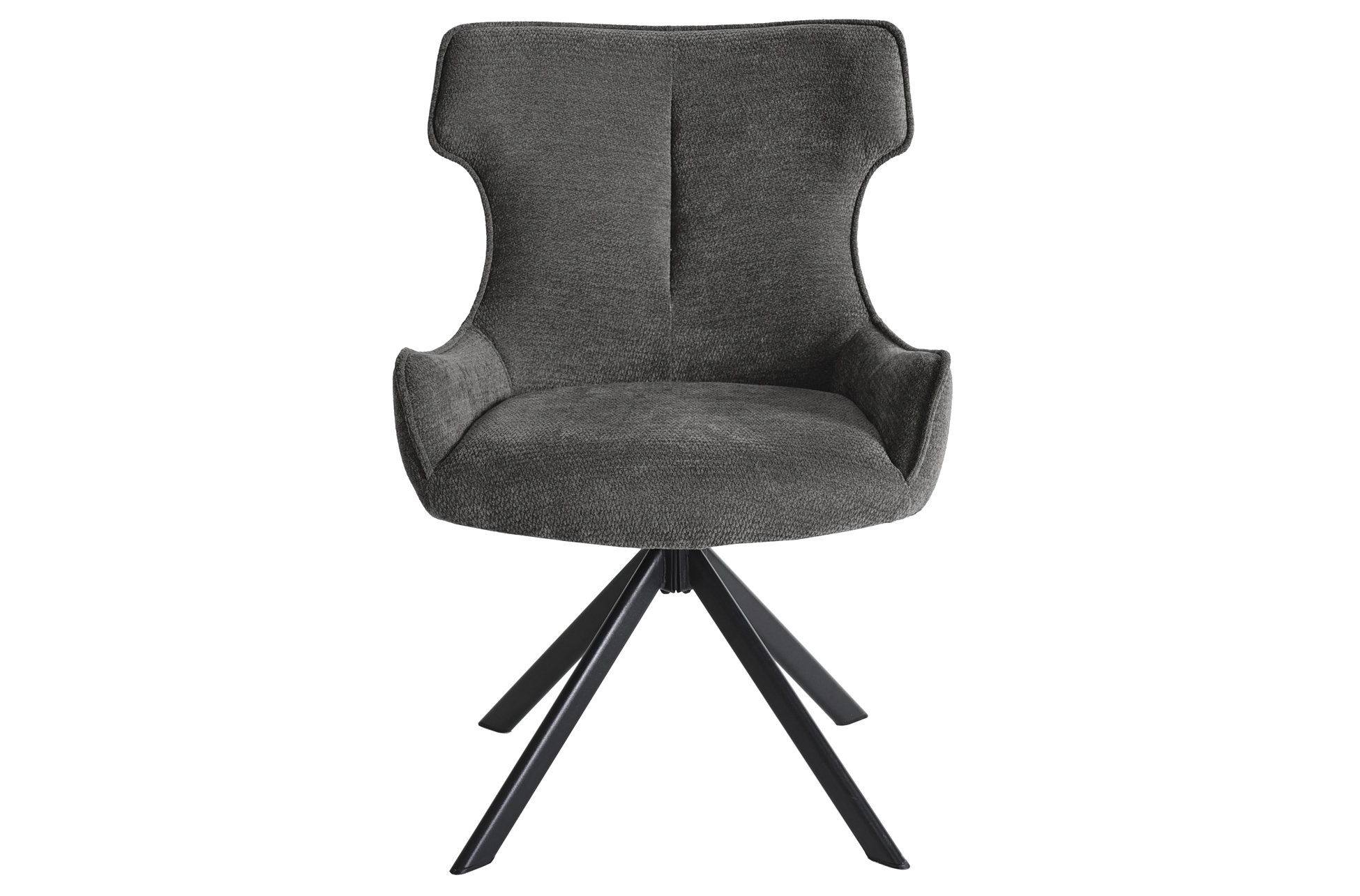 SILLA COMEDOR GIRATORIA ROBERT TEJIDO GRIS. - Imagen 3