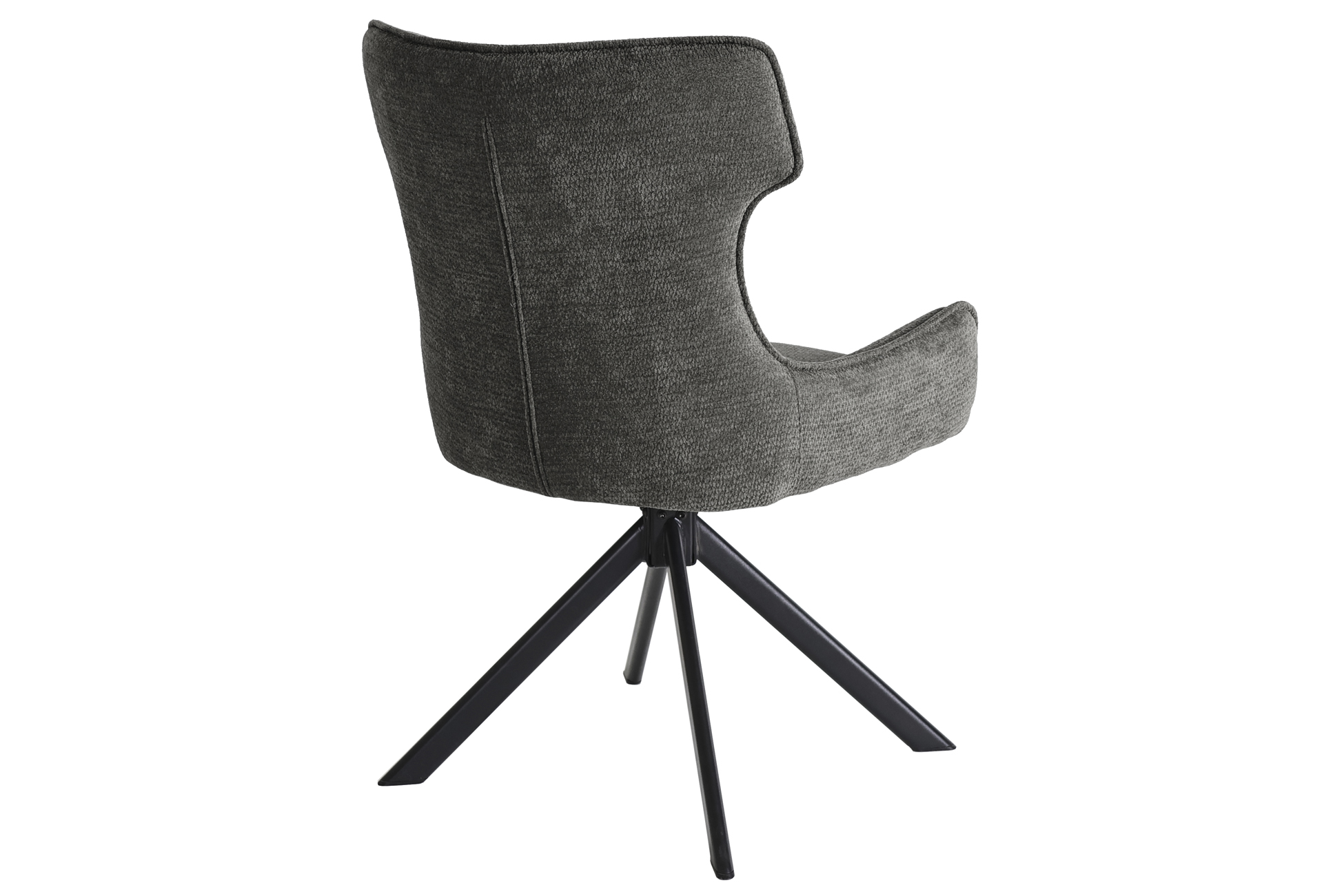 SILLA COMEDOR GIRATORIA ROBERT TEJIDO GRIS. - Imagen 4