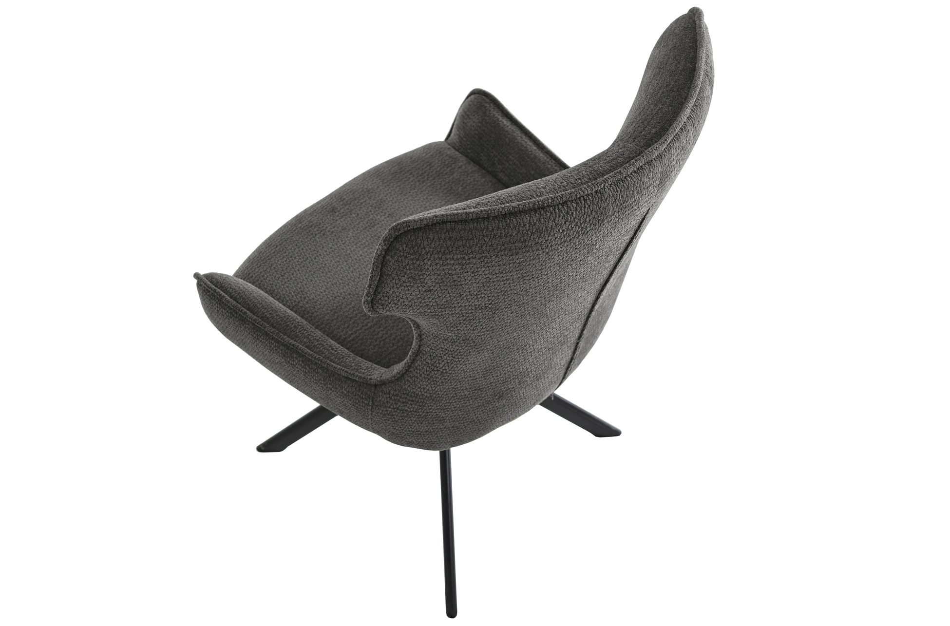 SILLA COMEDOR GIRATORIA ROBERT TEJIDO GRIS. - Imagen 5