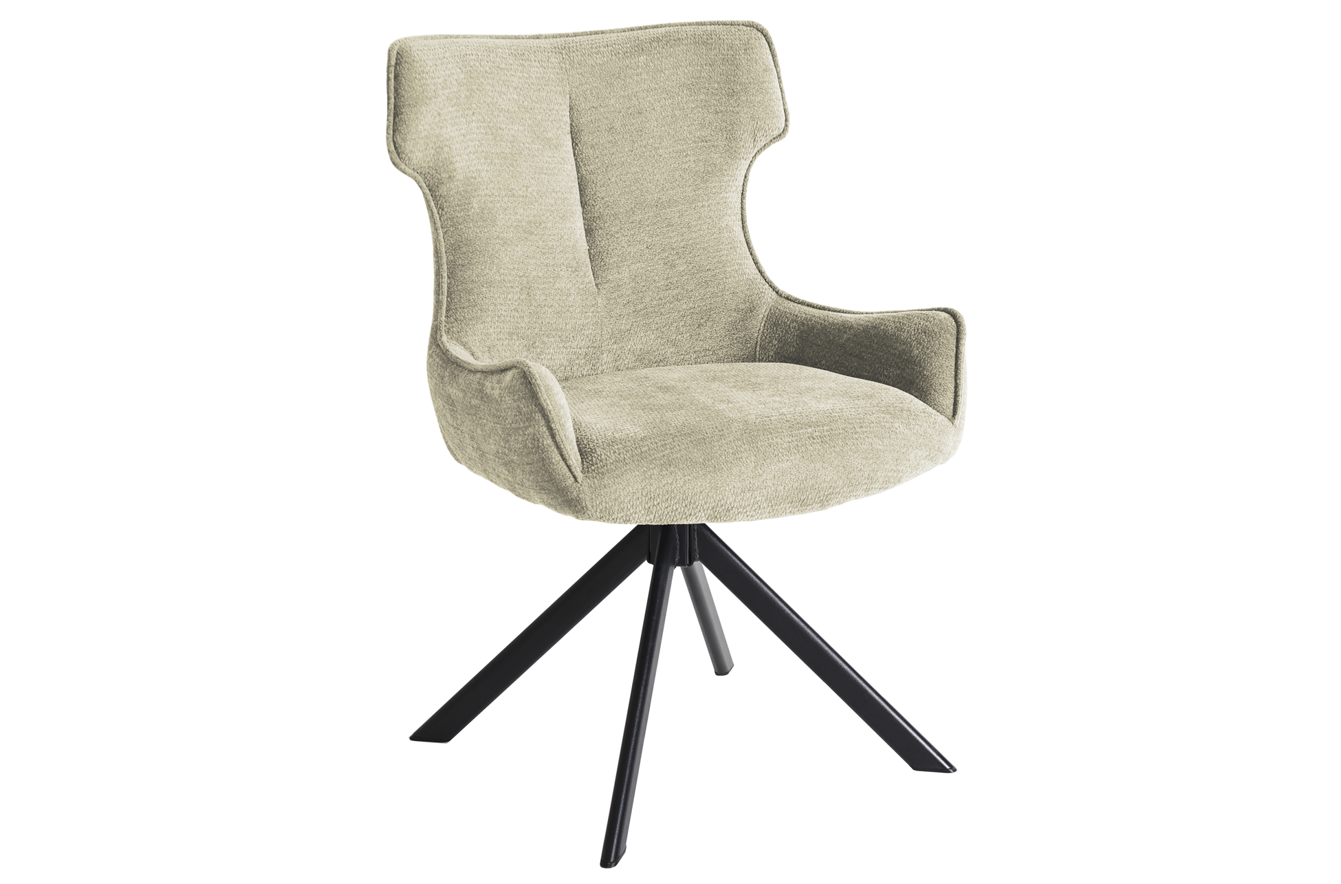 SILLA COMEDOR GIRATORIA ROBERT TEJIDO BEIGE - Imagen 2