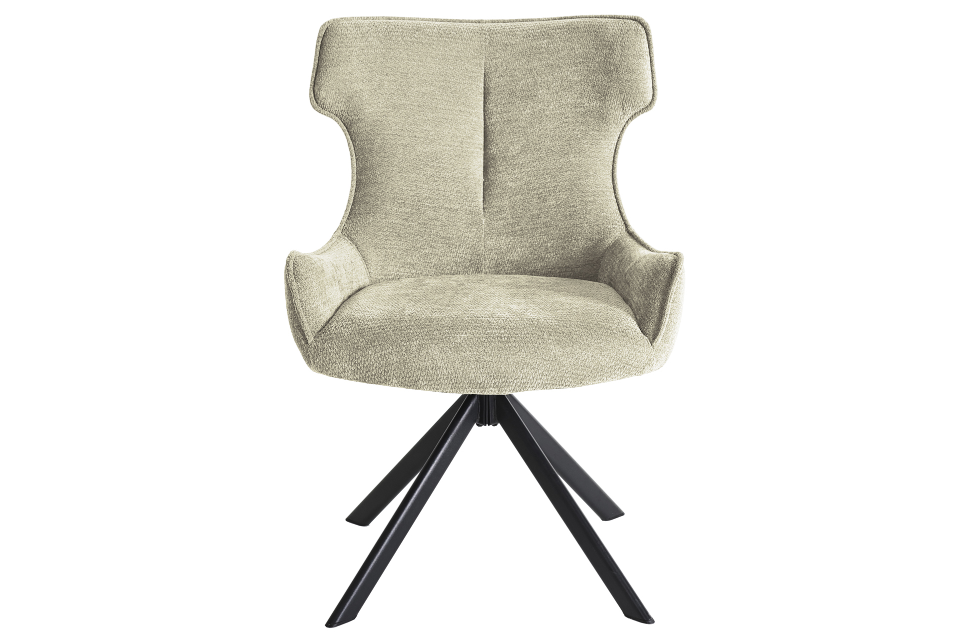 SILLA COMEDOR GIRATORIA ROBERT TEJIDO BEIGE - Imagen 3