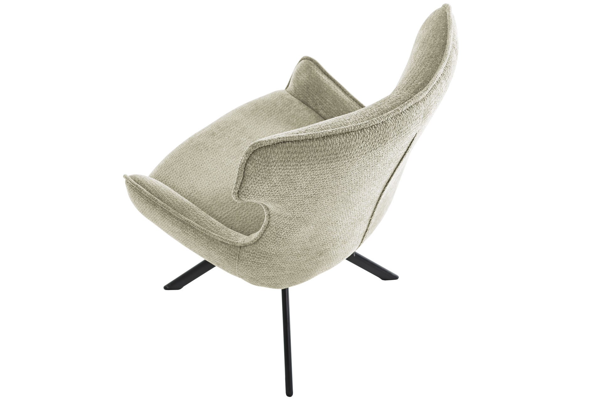 SILLA COMEDOR GIRATORIA ROBERT TEJIDO BEIGE - Imagen 5