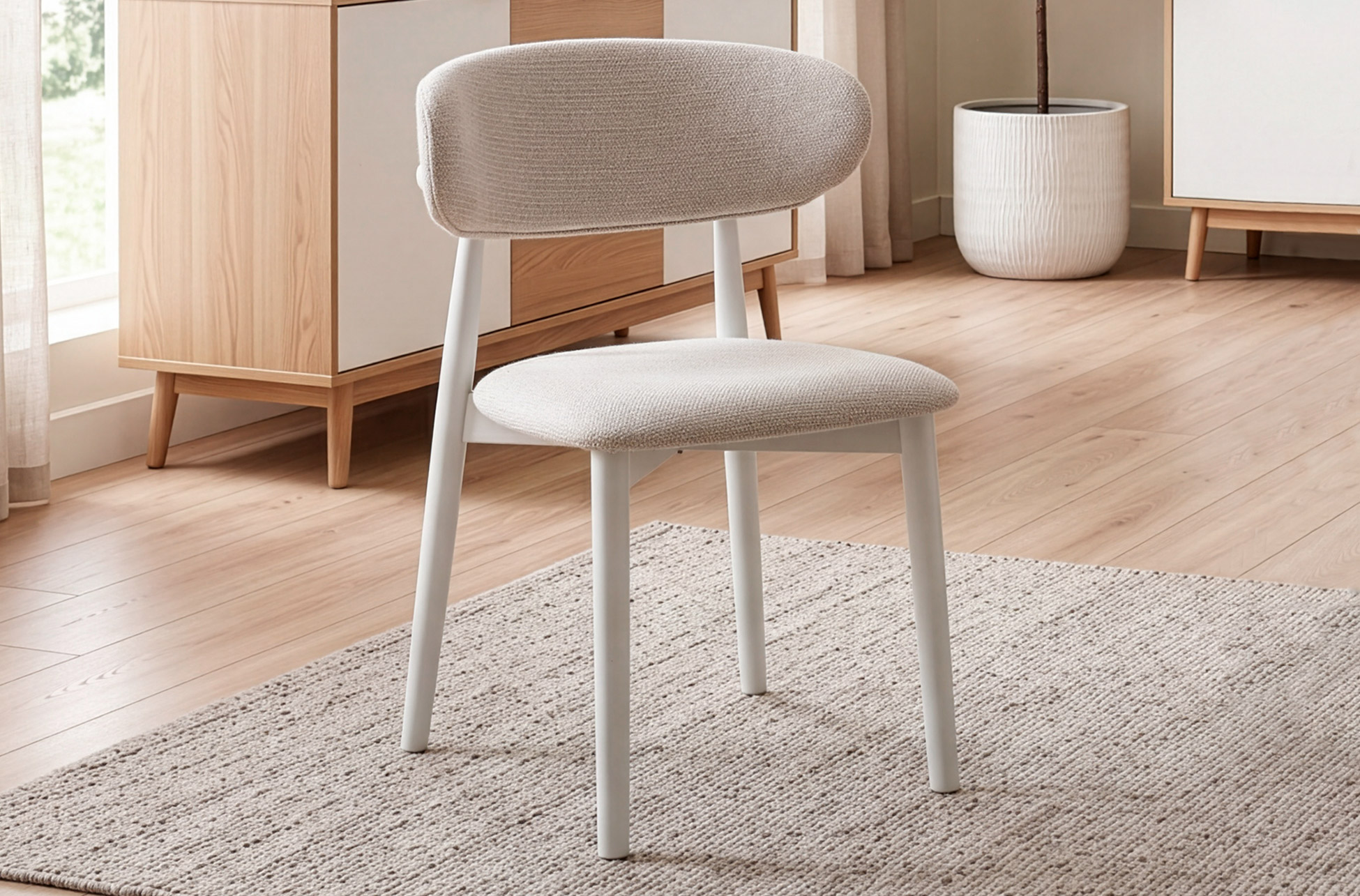 SILLA COMEDOR VERA BEIGE BLANCO
