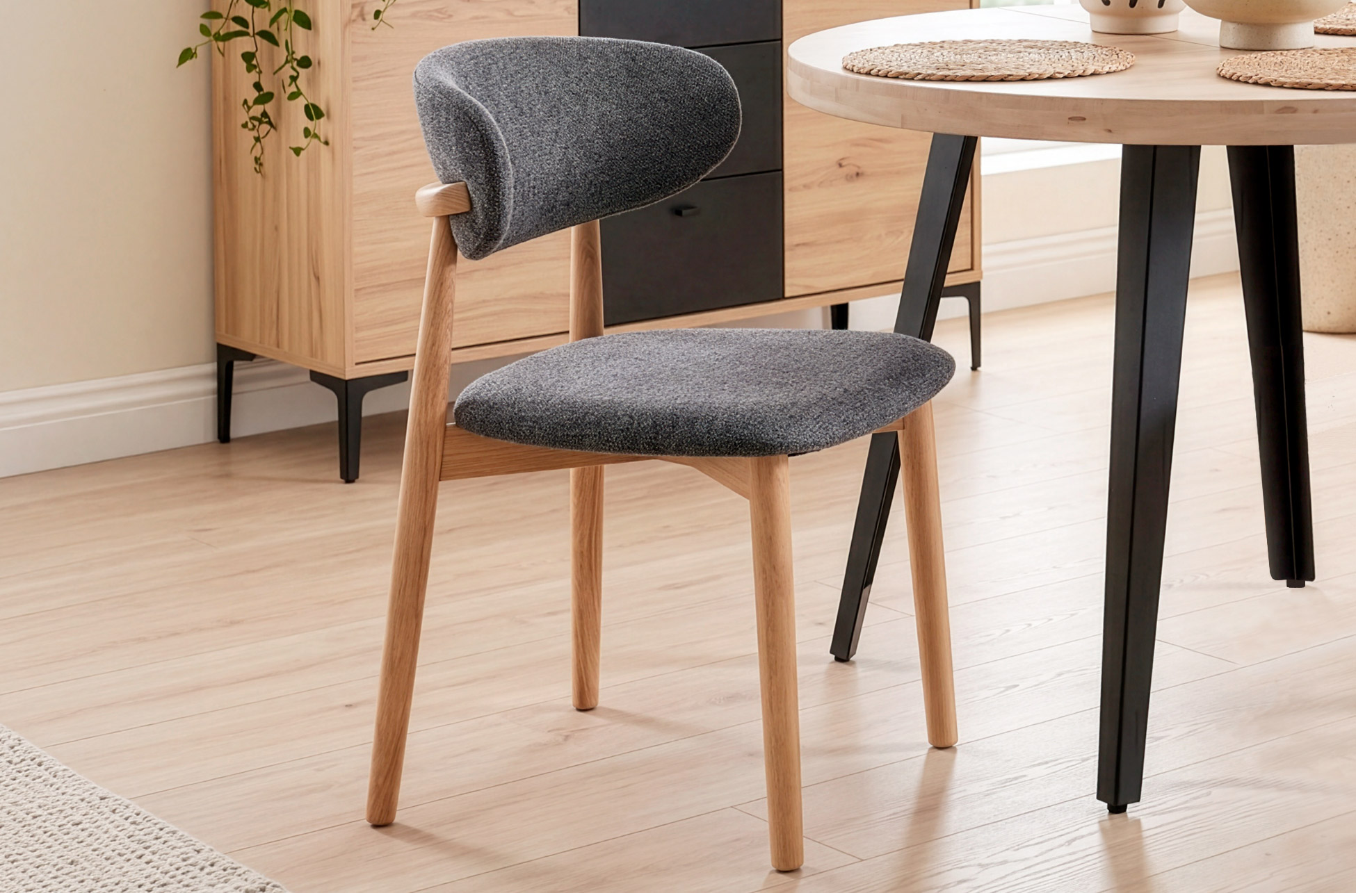 SILLA COMEDOR VERA GRIS / NATURE