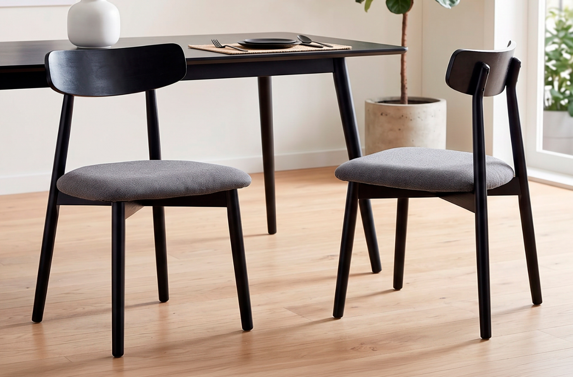 SILLA COMEDOR SHIA GRIS / NEGRO