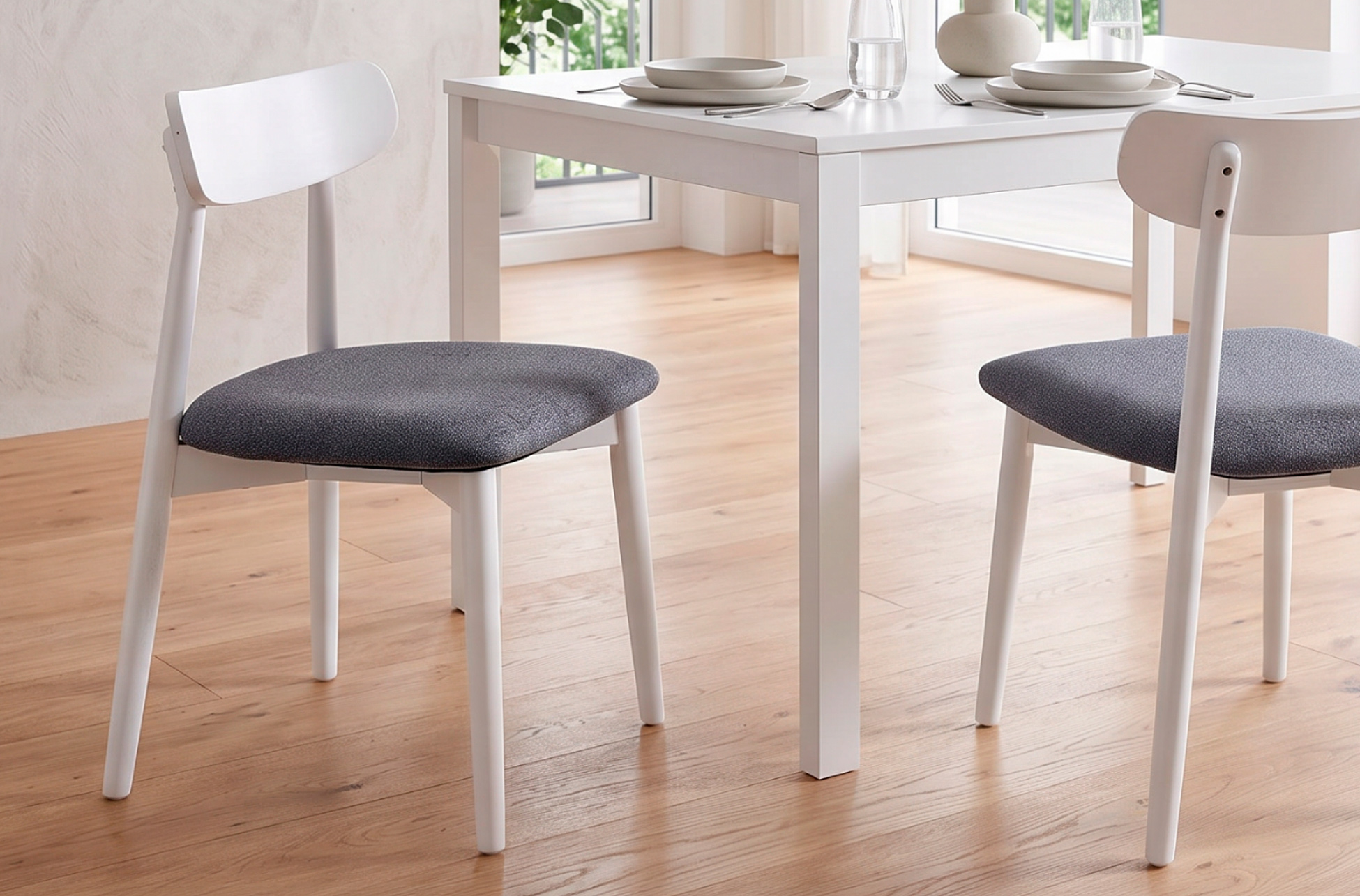 SILLA COMEDOR SHIA GRIS / BLANCO