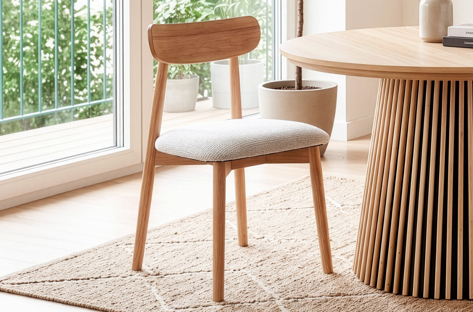 SILLA COMEDOR SHIA BEIGE / NATURAL