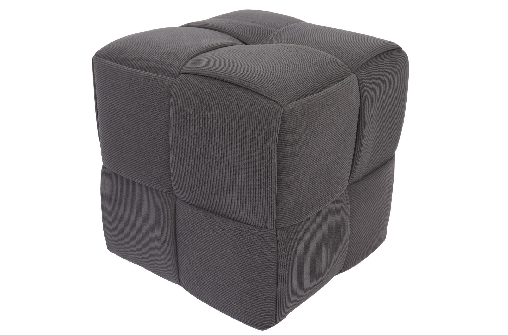 PUFF 45 X 45 CM CORDUROY GRIS - Imagen 2