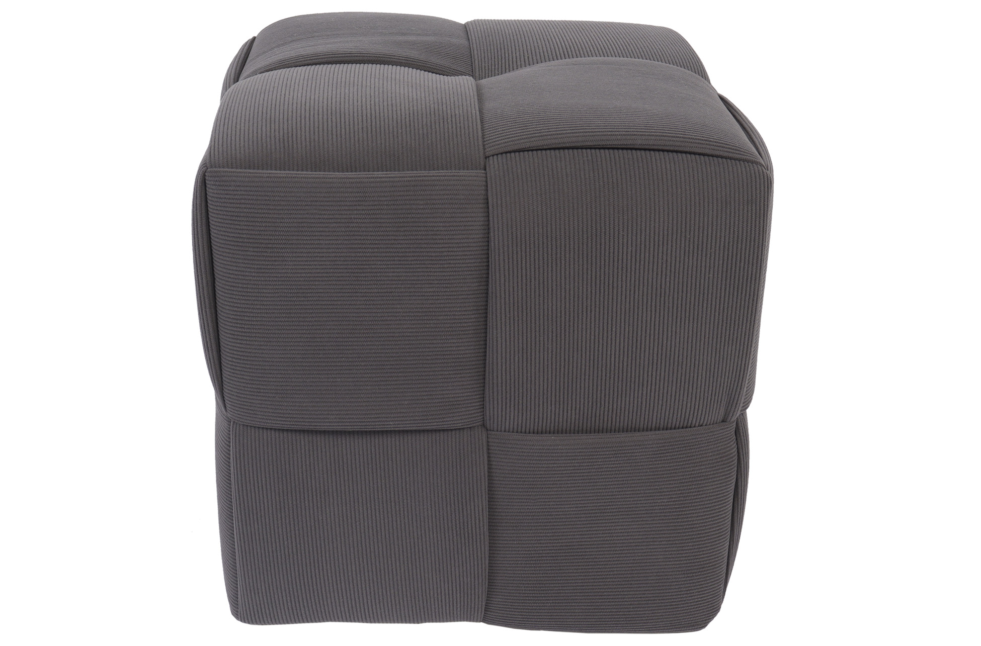 PUFF 45 X 45 CM CORDUROY GRIS - Imagen 3