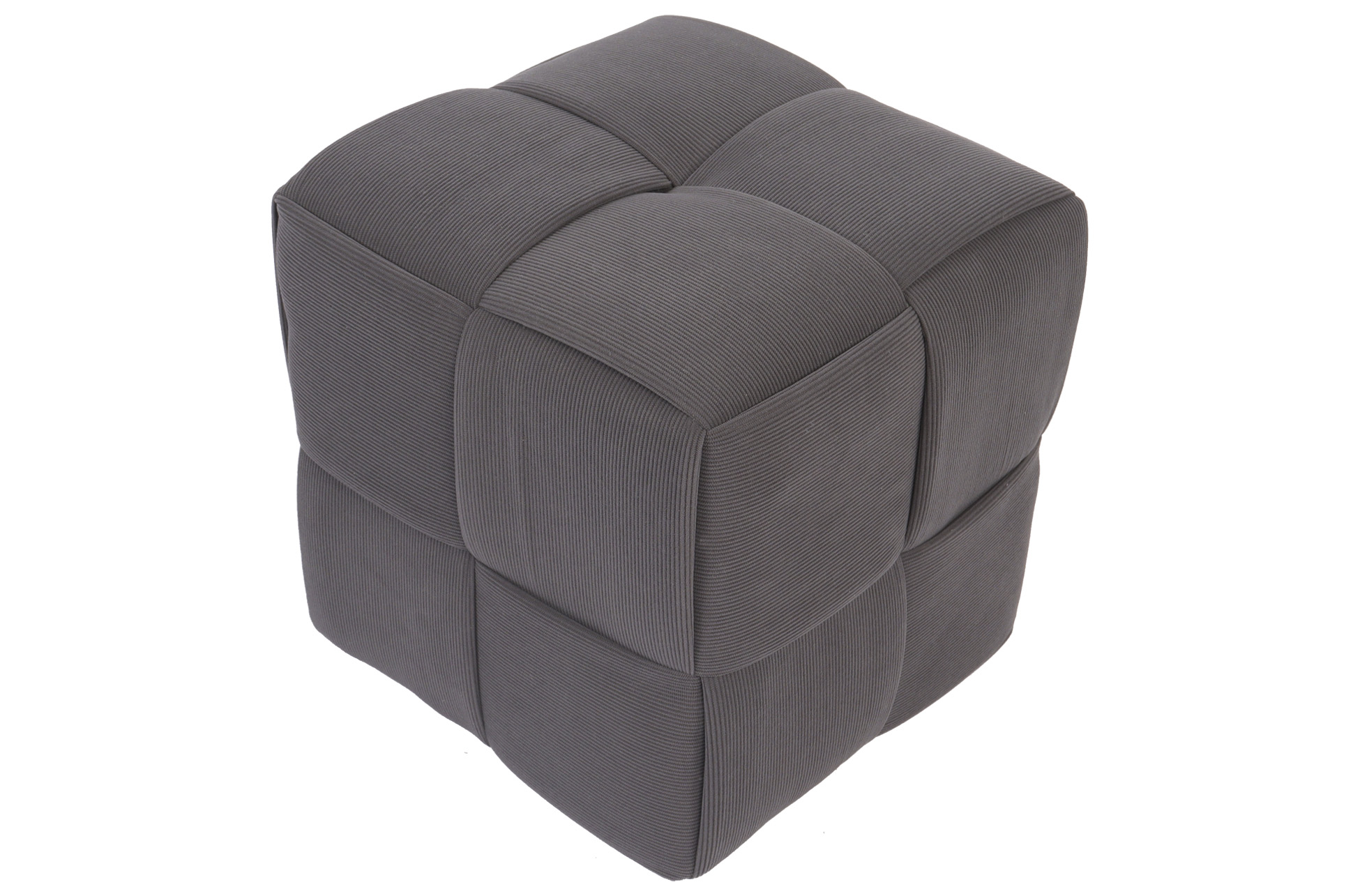 PUFF 45 X 45 CM CORDUROY GRIS - Imagen 4