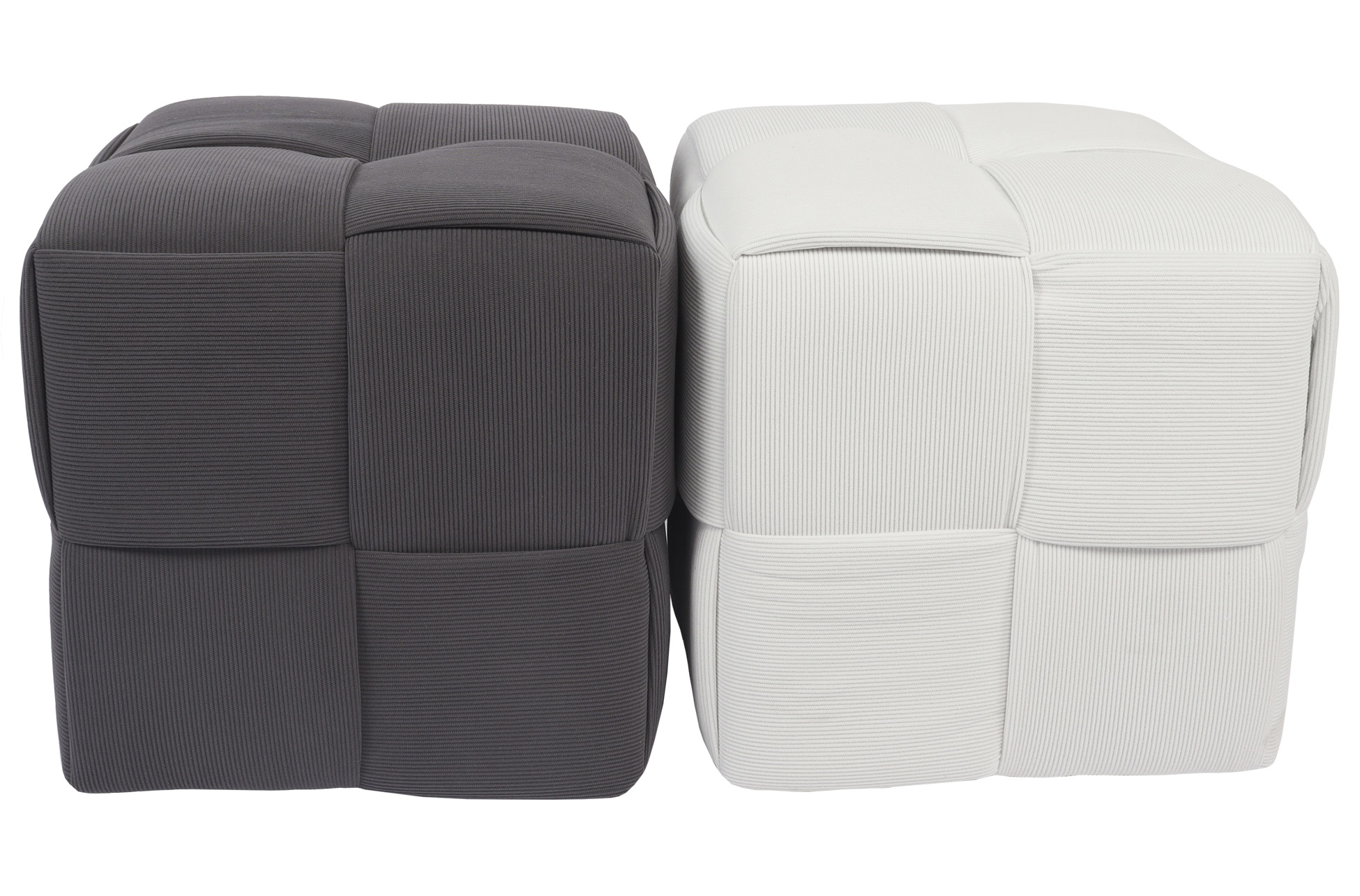 PUFF 45 X 45 CM CORDUROY GRIS - Imagen 5