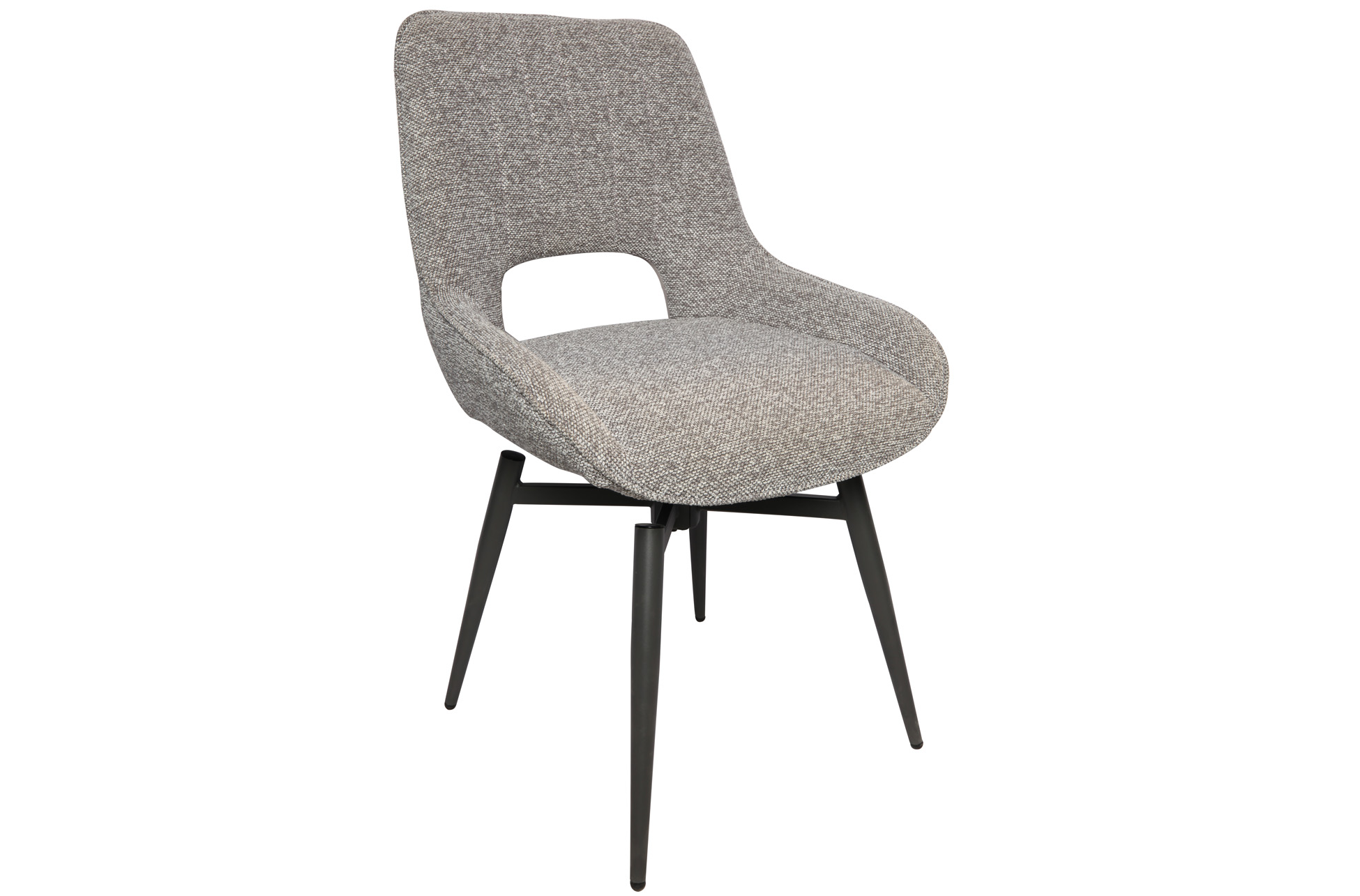 SILLA DE COMEDOR GIRATORIA DARA TEJIDO GRIS. - Imagen 2