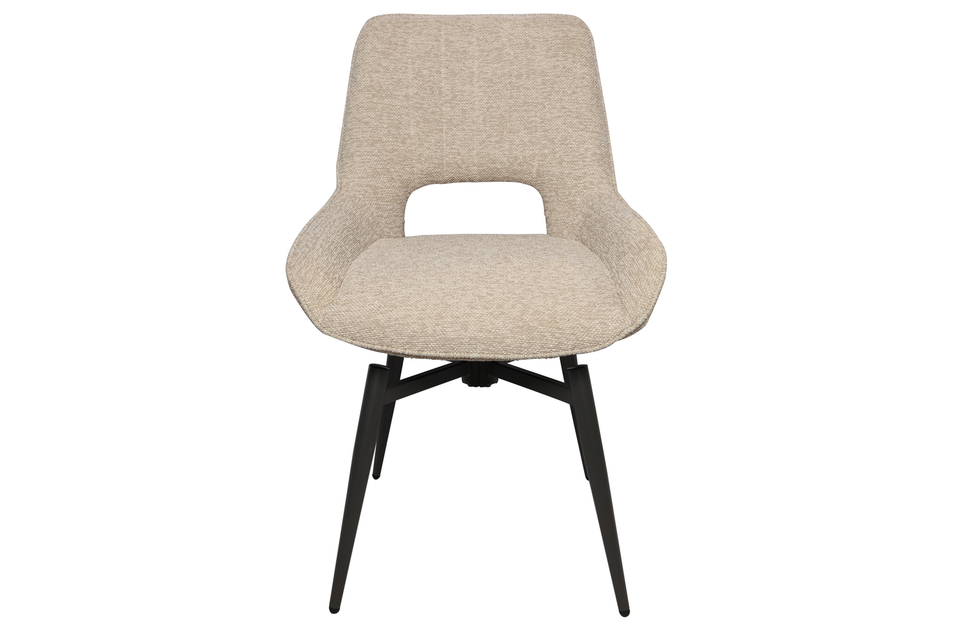 SILLA DE COMEDOR GIRATORIA DARA TEJIDO BEIGE. - Imagen 3