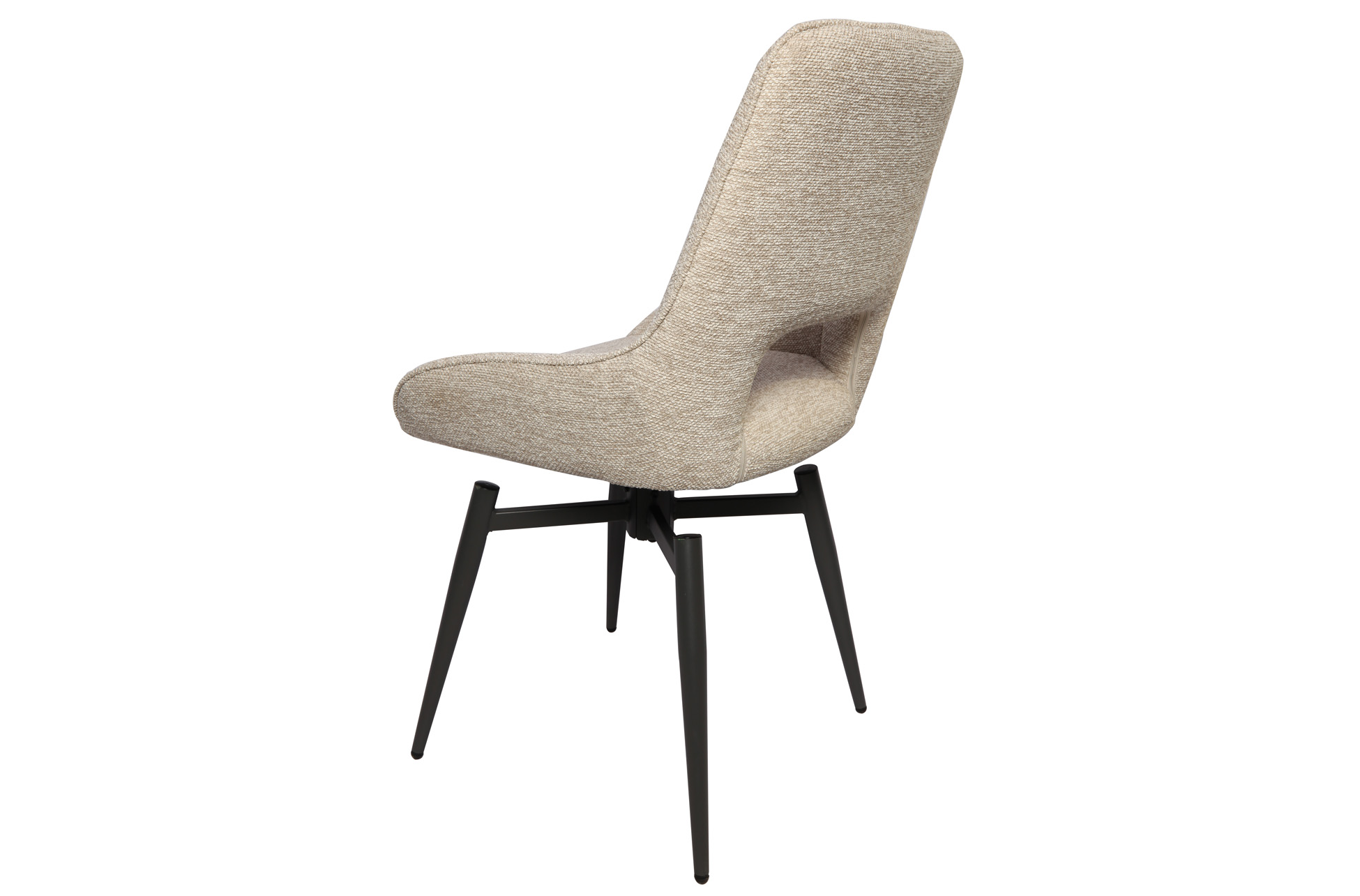 SILLA DE COMEDOR GIRATORIA DARA TEJIDO BEIGE. - Imagen 4