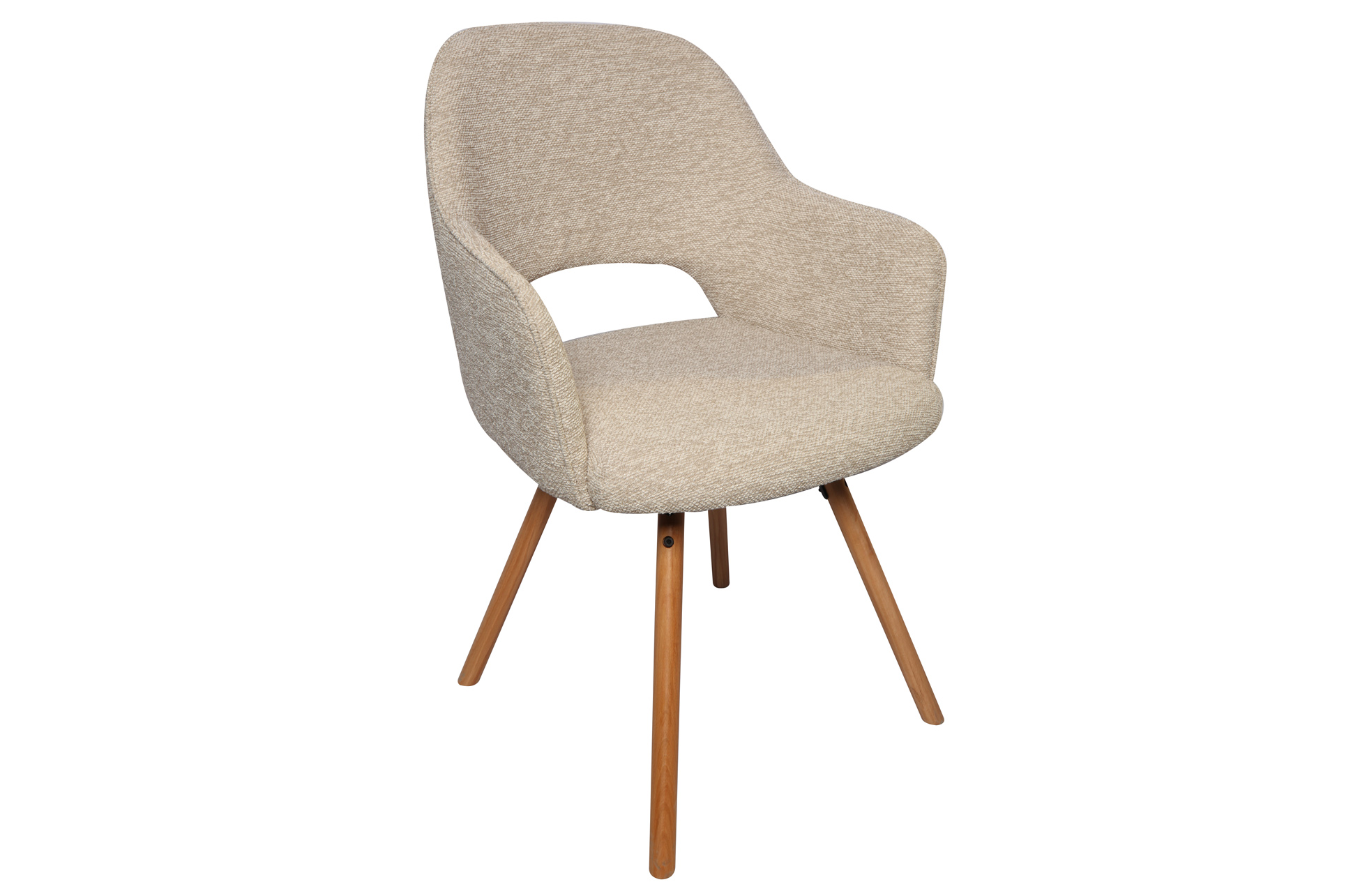SILLA DE COMEDOR GIRATORIA RIMOR TEJIDO BEIGE. - Imagen 2