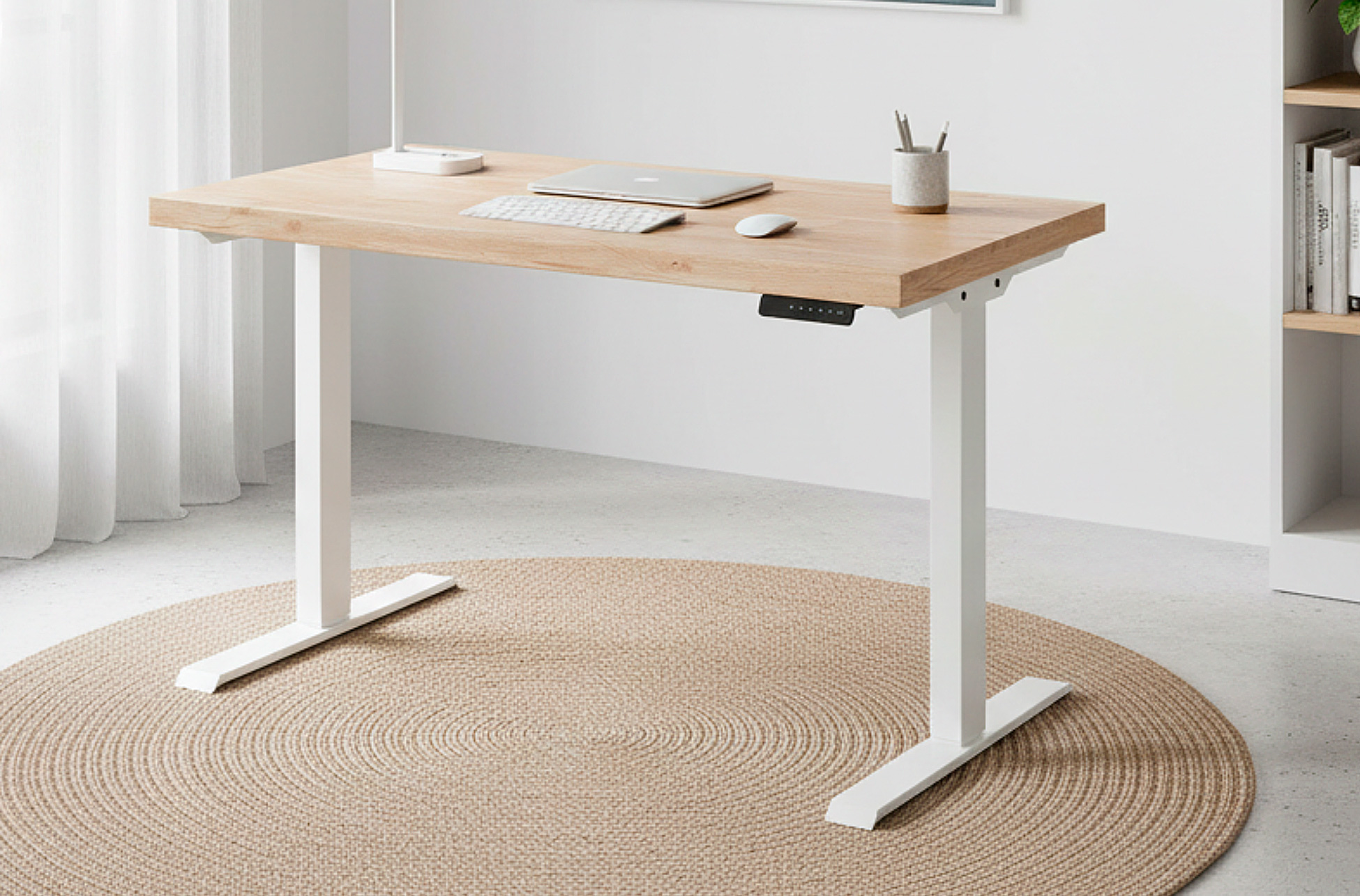 MESA ESCRITORIO / DESPACHO MOTORIZADA ELEVABLE STAND 140 x 70 CM NORDISH / BLANCO.