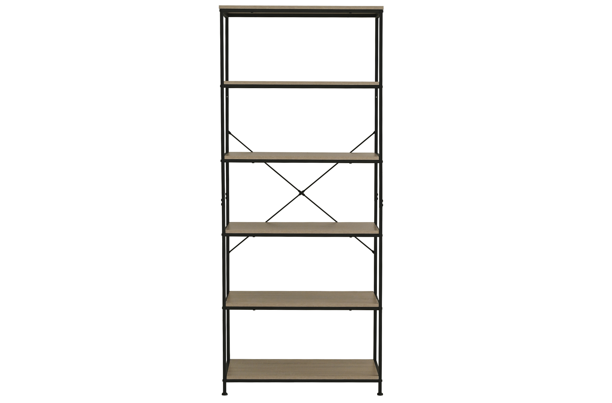 ESTANTERIA 6 ESTANTES DECK 75 X 180 CM OAK / NEGRO - Imagen 2