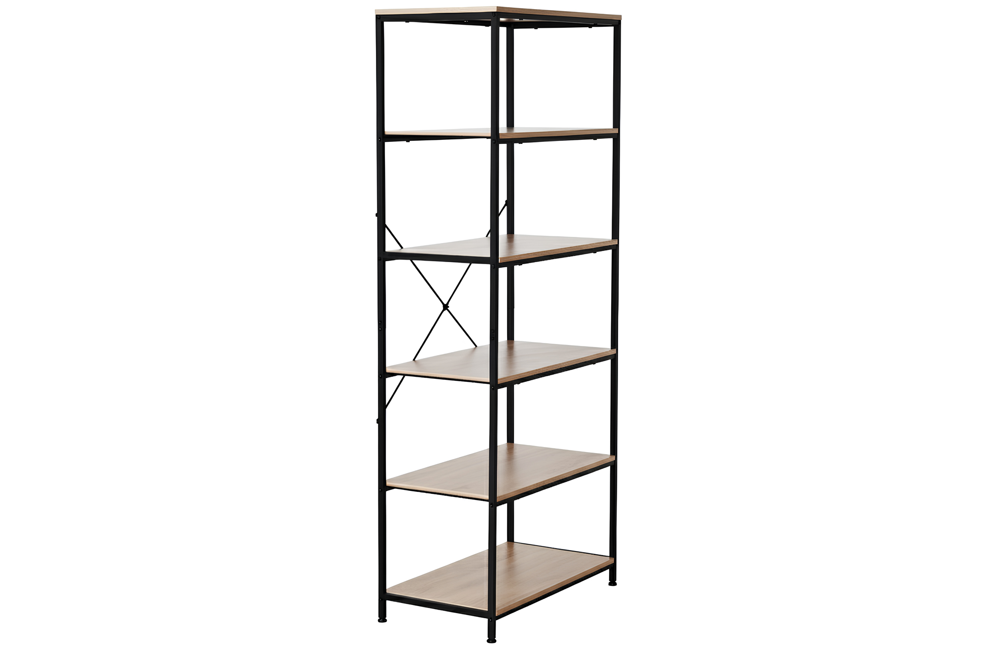 ESTANTERIA 6 ESTANTES DECK 75 X 180 CM OAK / NEGRO - Imagen 4