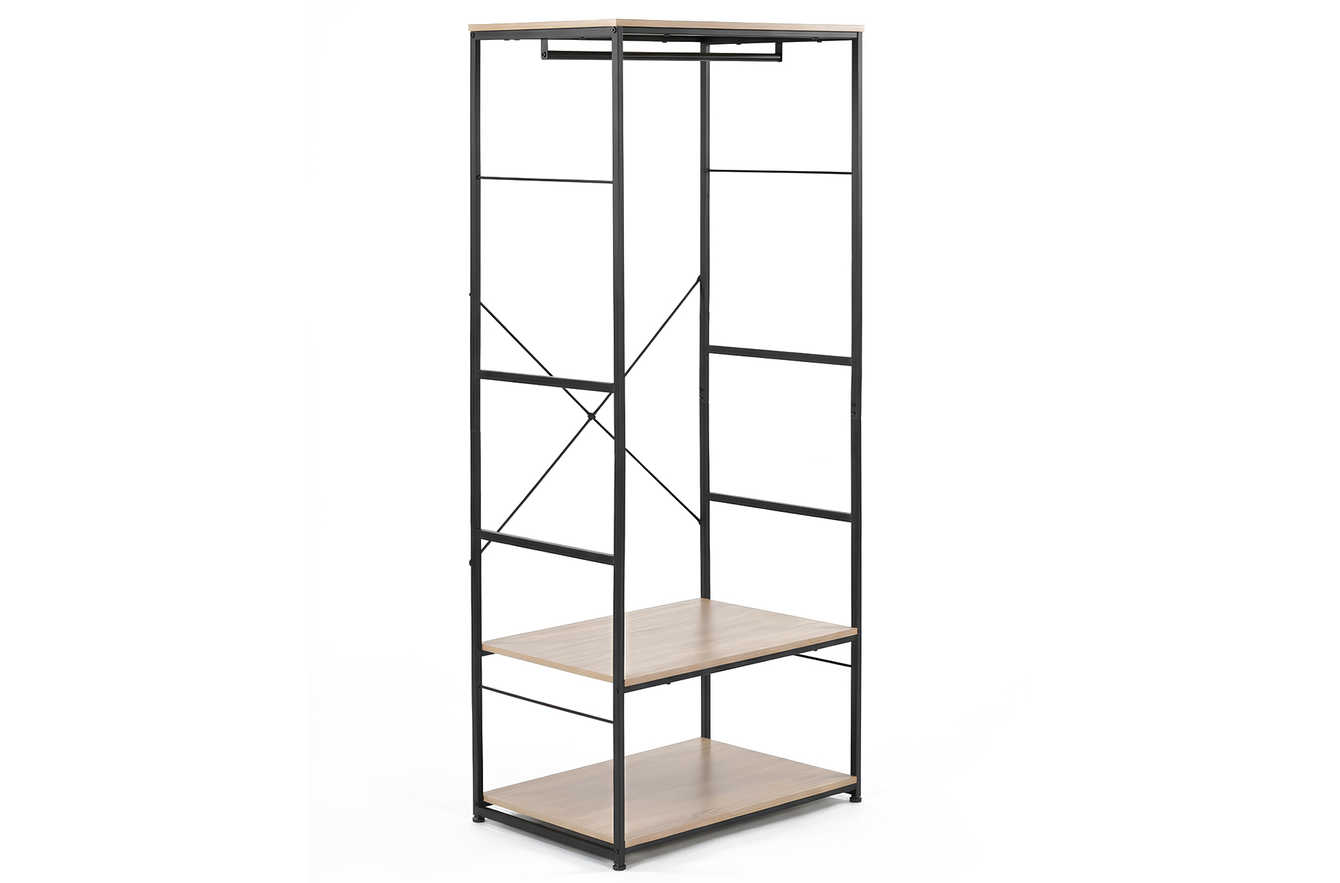 ARMARIO ABIERTO OPEN DECK 75 X 180 CM OAK / NEGRO - Imagen 2