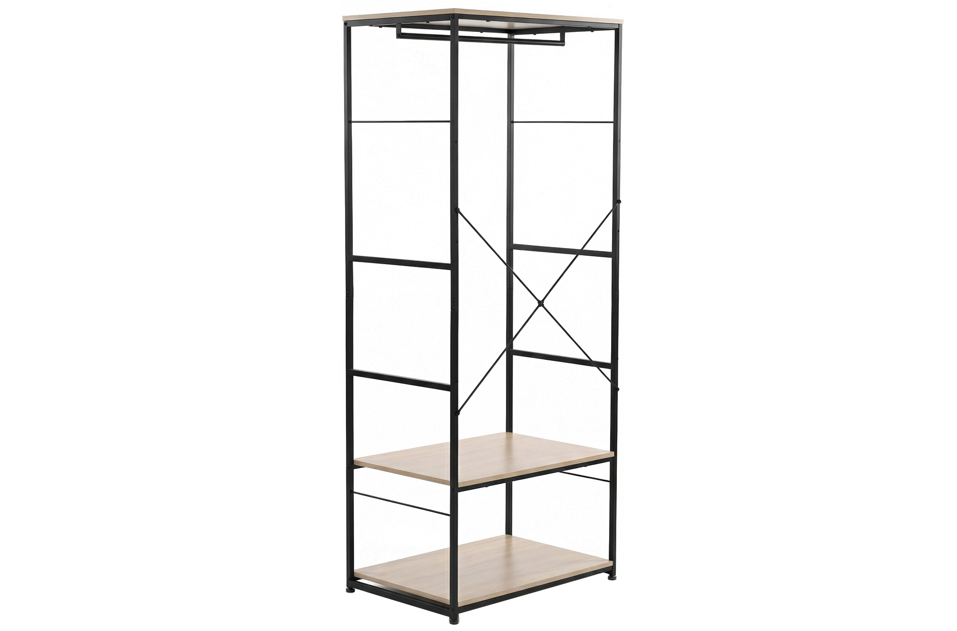 ARMARIO ABIERTO OPEN DECK 75 X 180 CM OAK / NEGRO - Imagen 3
