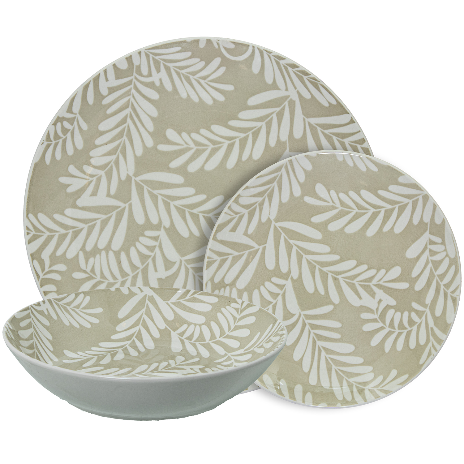 VAJILLA 18 PZS PORCELANA BEIGEROSA