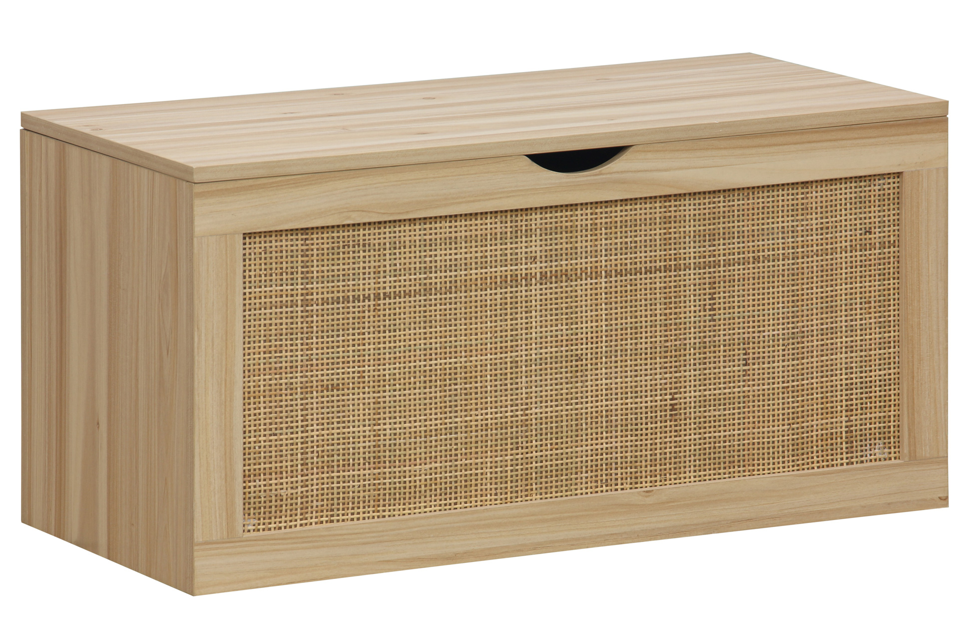BAUL DECOR 80 x 40 CM PINO / RATTAN. - Imagen 2