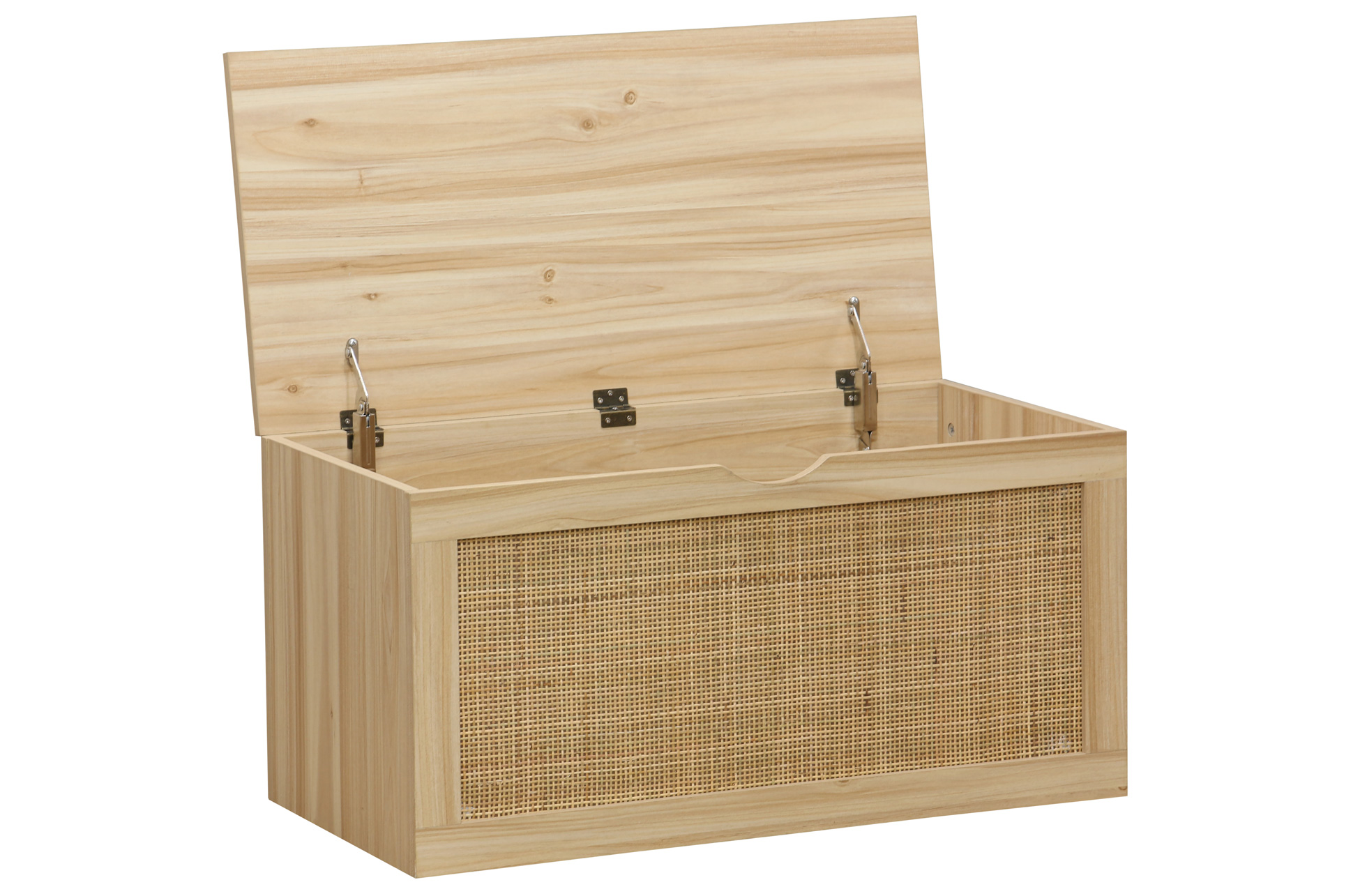 BAUL DECOR 80 x 40 CM PINO / RATTAN. - Imagen 4