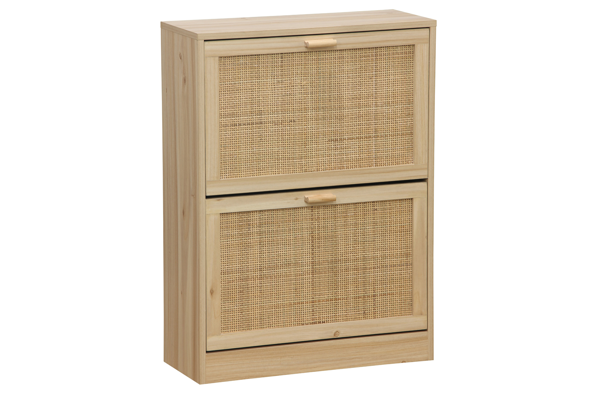 ZAPATERO DECOR 60 x 24 CM PINO / RATTAN. - Imagen 2