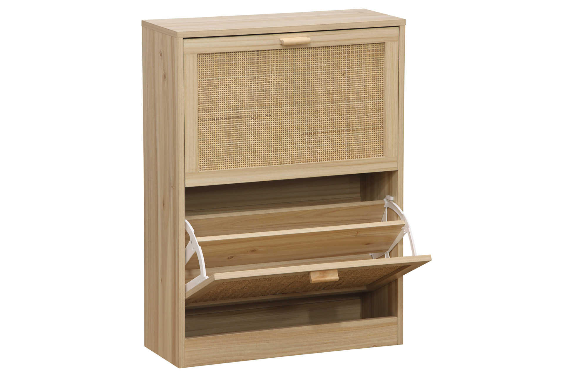 ZAPATERO DECOR 60 x 24 CM PINO / RATTAN. - Imagen 3