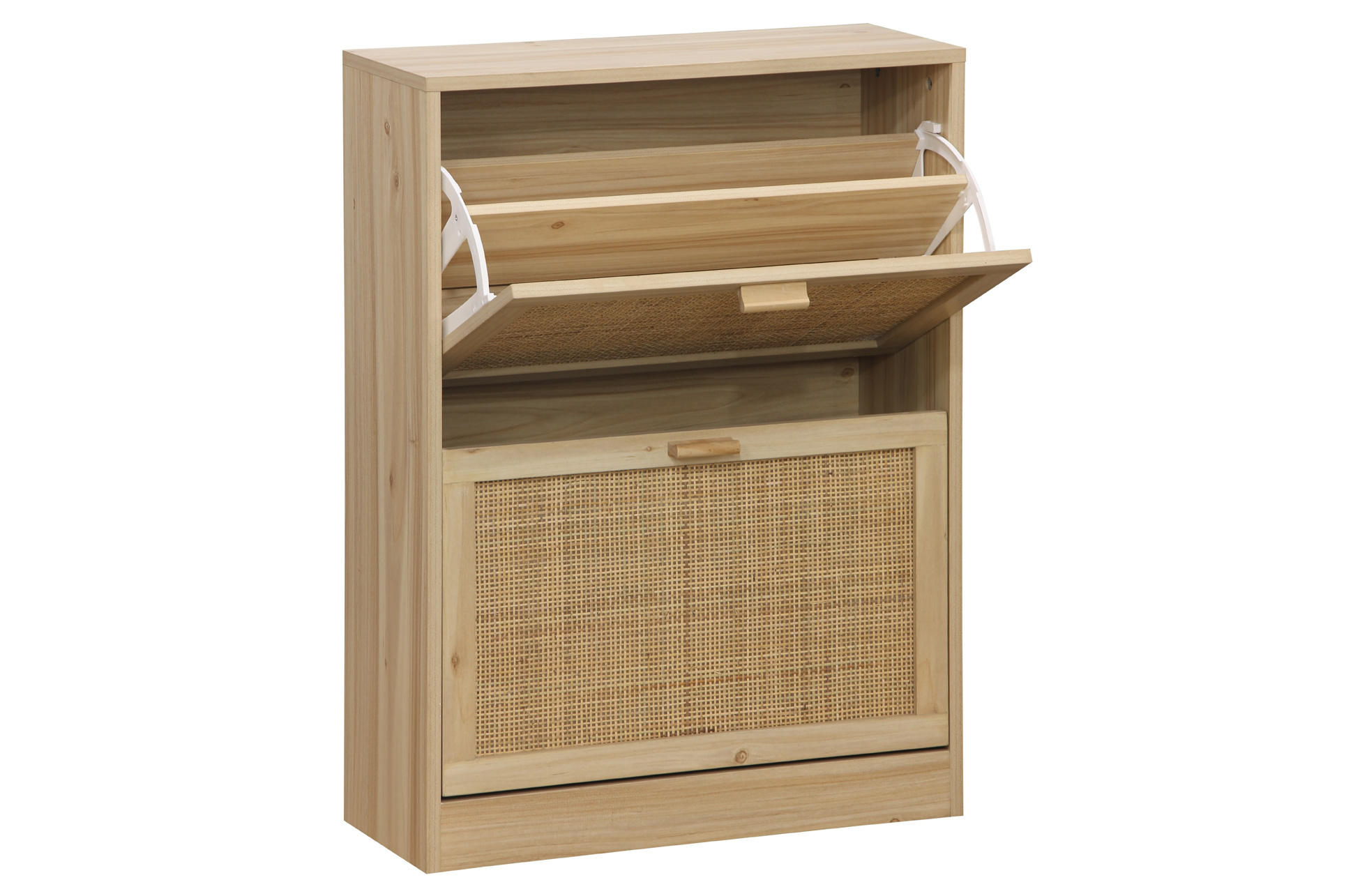 ZAPATERO DECOR 60 x 24 CM PINO / RATTAN. - Imagen 4