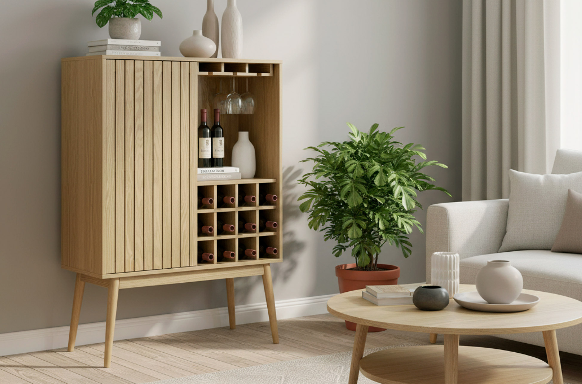 CONSOLA BOTELLERO TREND 80 x 40 CM CHAPA FRESNO.
