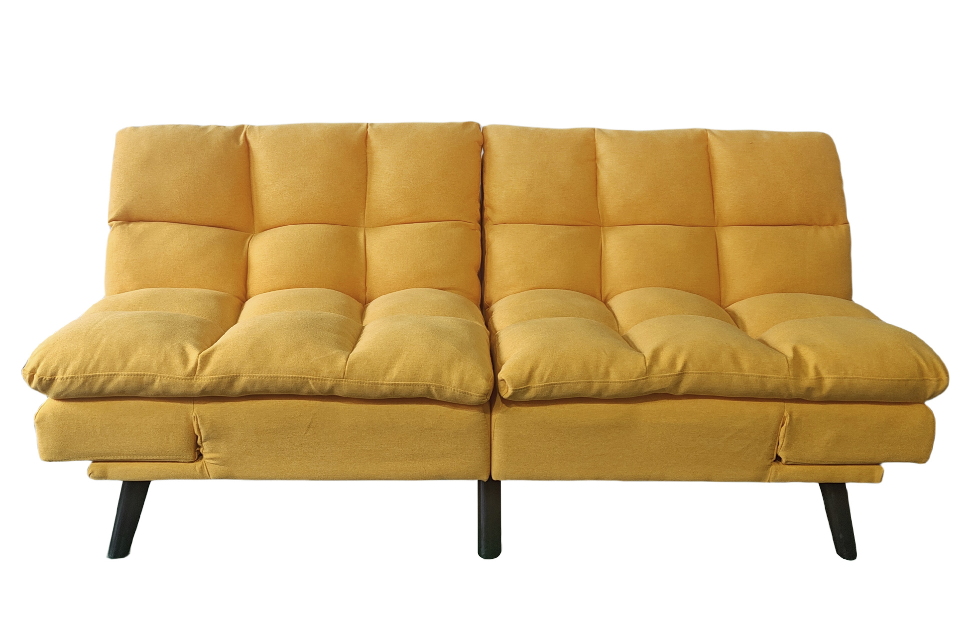 SOFA CAMA CUSHION 108 x 183 CM TEJIDO MOSTAZA - Imagen 4