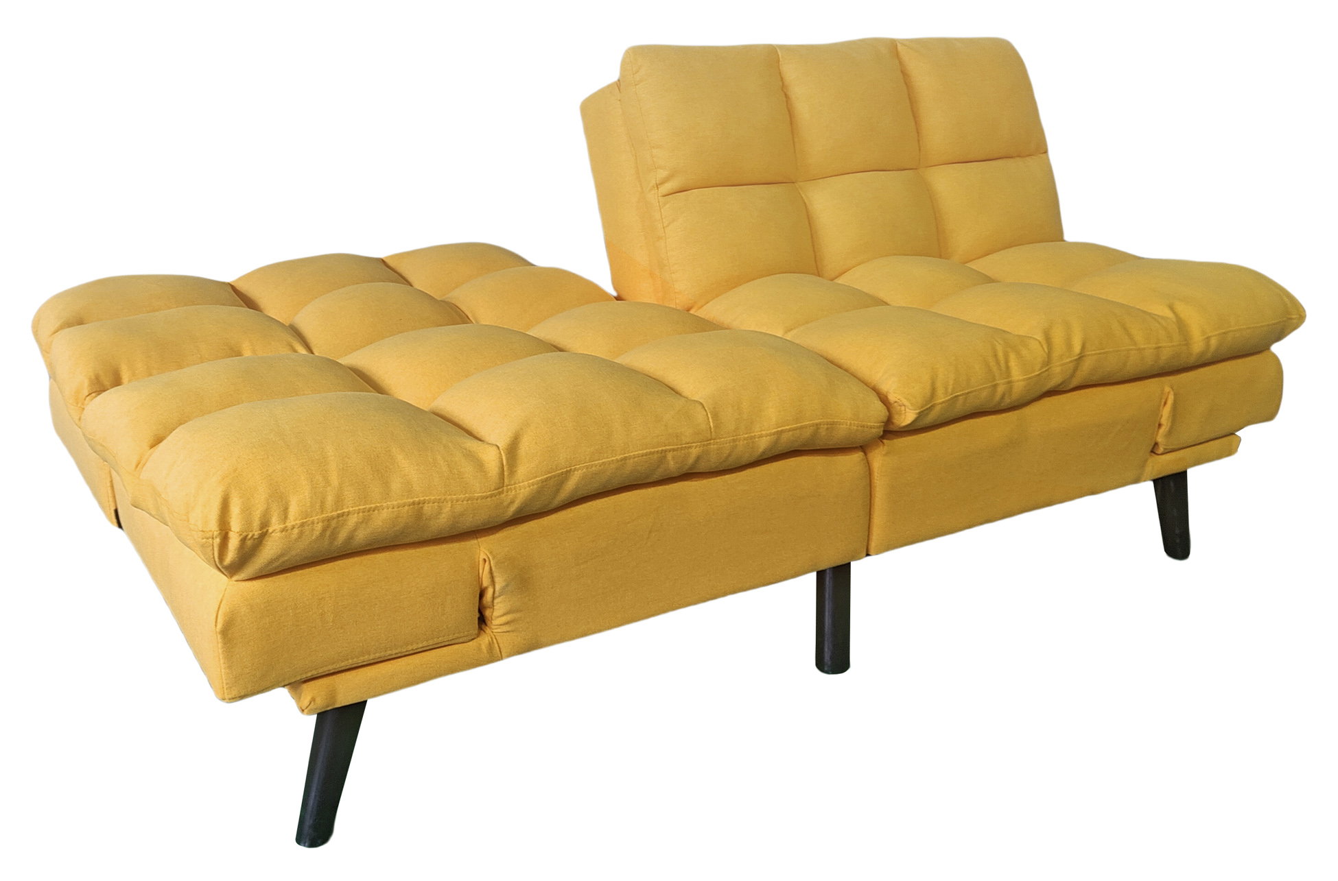 SOFA CAMA CUSHION 108 x 183 CM TEJIDO MOSTAZA - Imagen 5