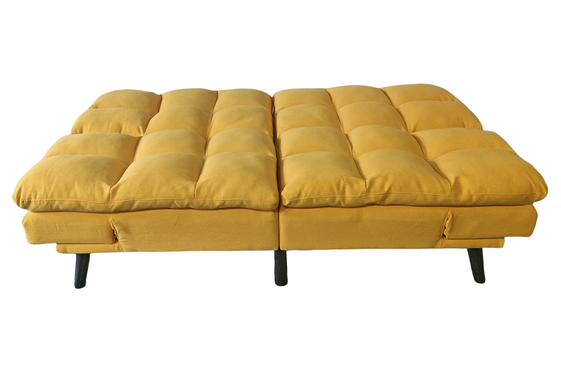 SOFA CAMA CUSHION 108 x 183 CM TEJIDO MOSTAZA - Imagen 6