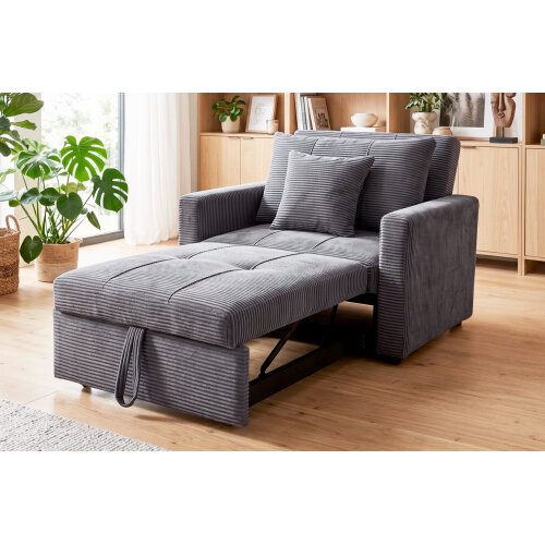 SOFA CAMA DIVAN 99 CM CORDUROY GRIS
