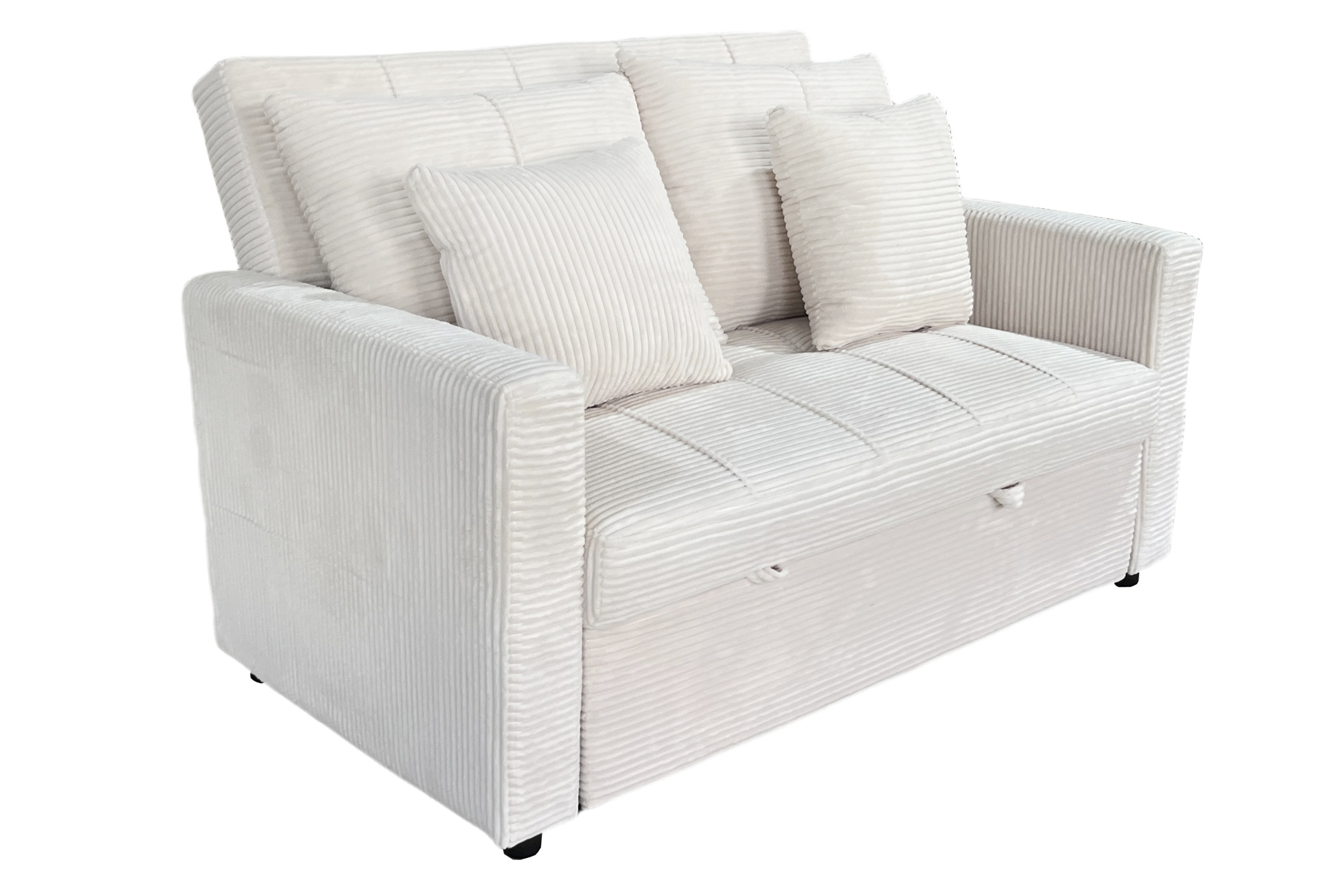 SOFA CAMA DIVAN 140 CM CORDUROY CREMA - Imagen 3